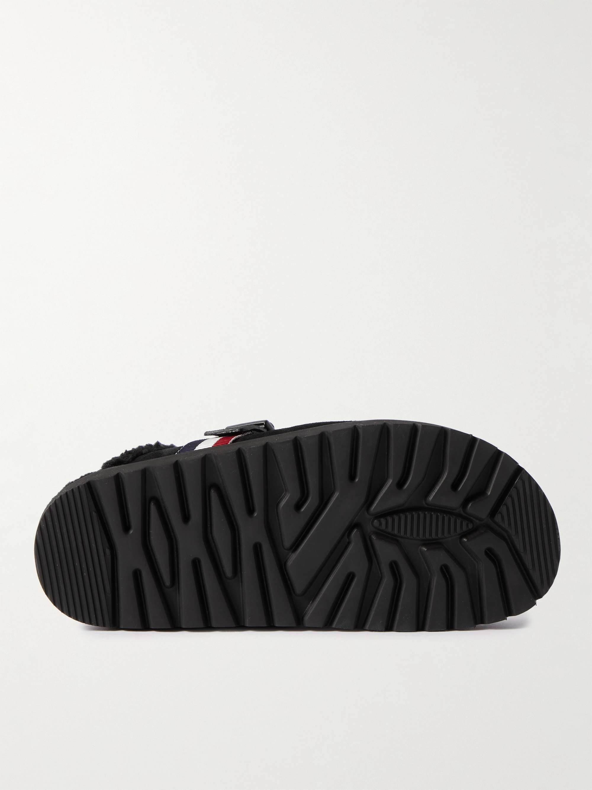 MONCLER Faux Shearling-Lined Suede Clogs