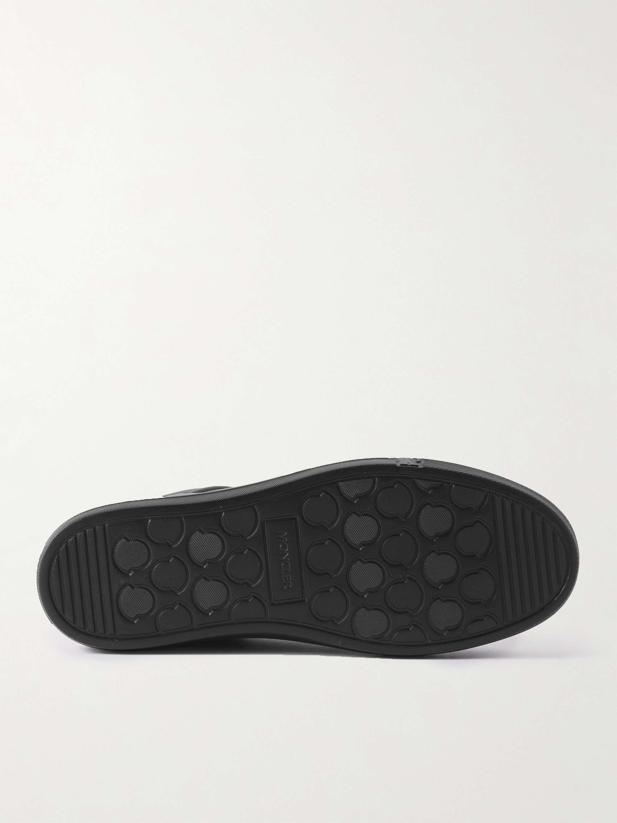 Black Neue York Logo-Appliquéd Leather Sneakers | MONCLER Black Neue York Logo-Appliquéd Leather Sneakers | MONCLER