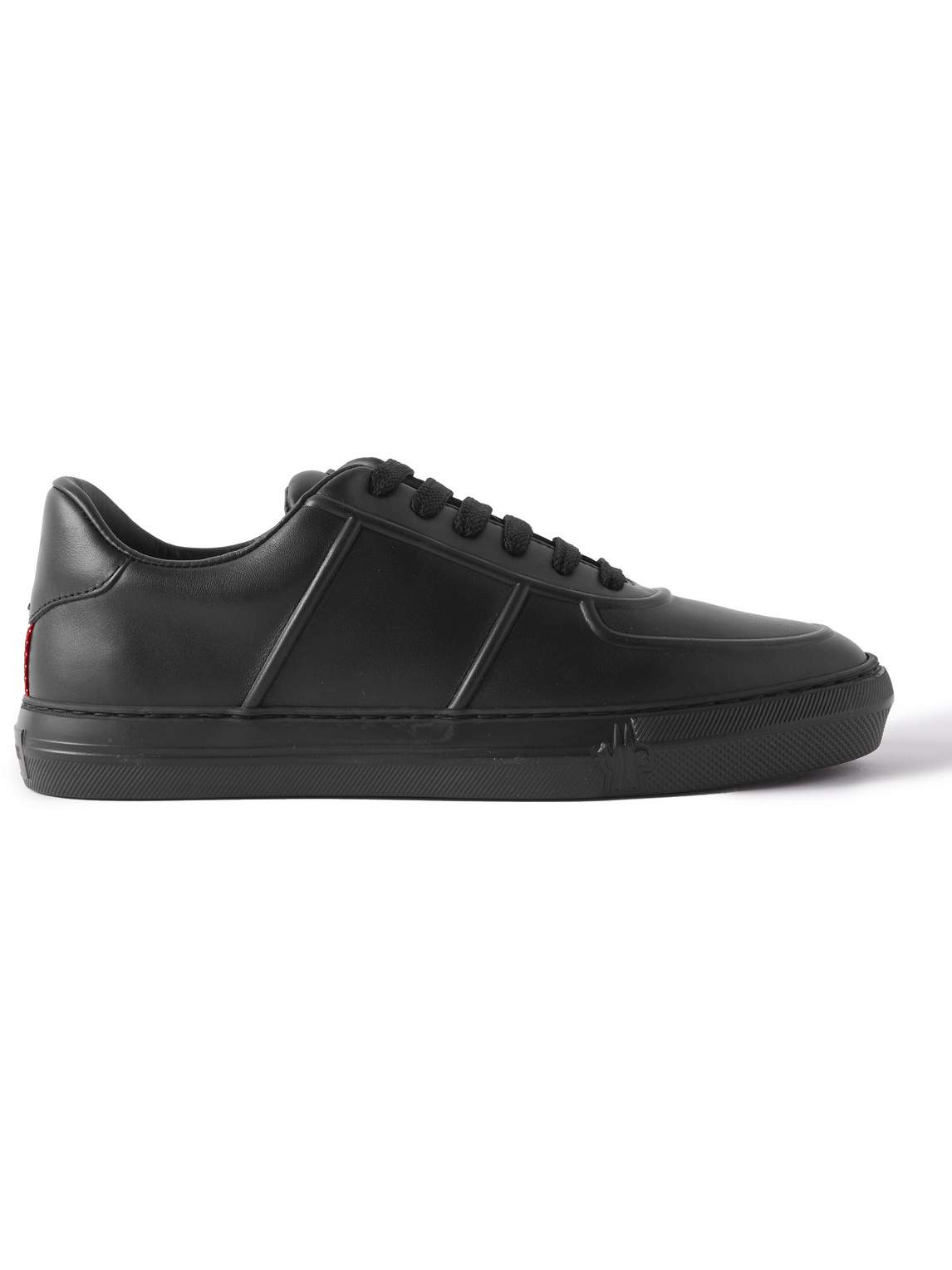 Shop Moncler Neue York Logo-appliquéd Leather Sneakers In Black