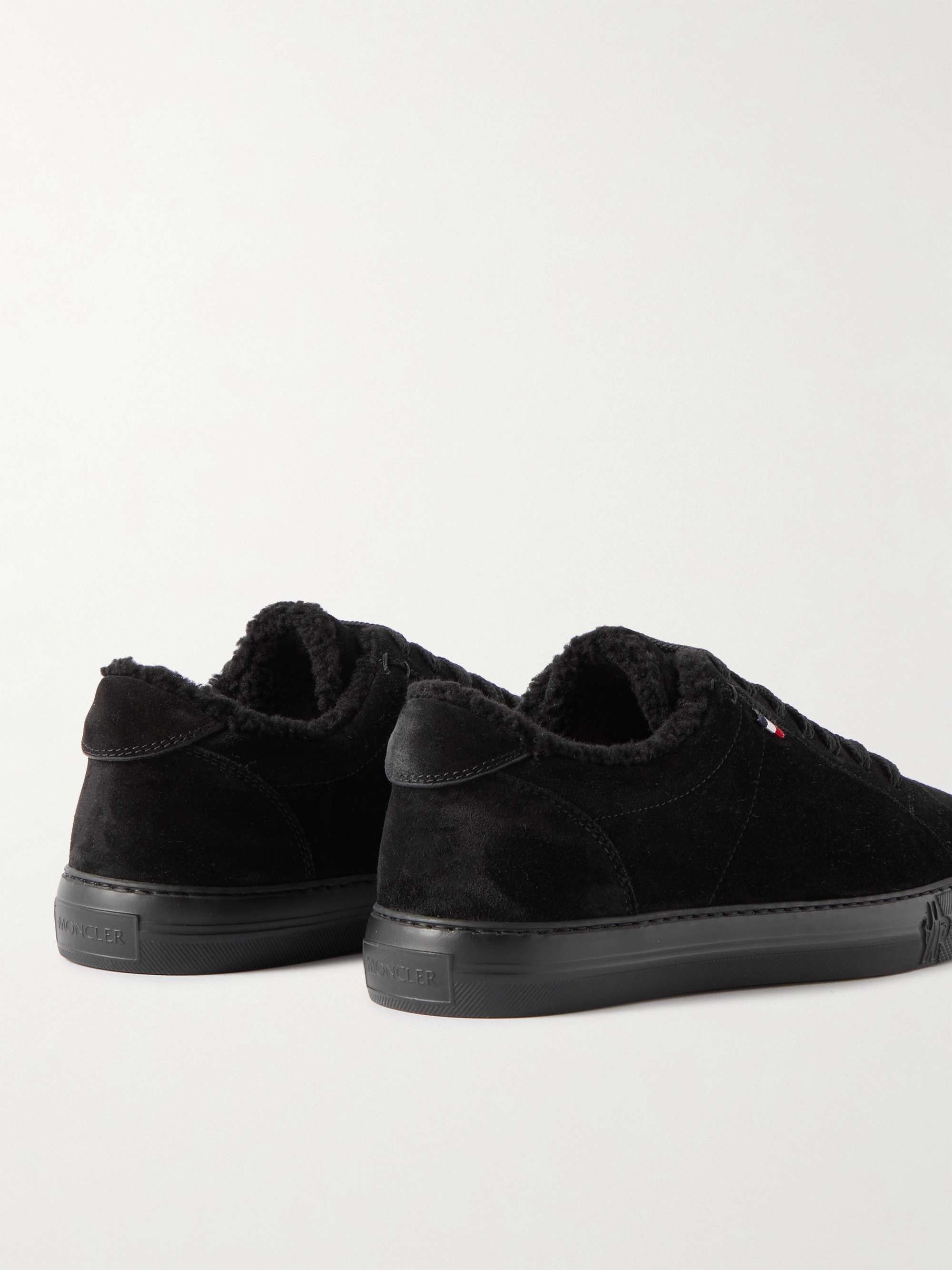 MONCLER New Monaco Shearling-Lined Suede Sneakers