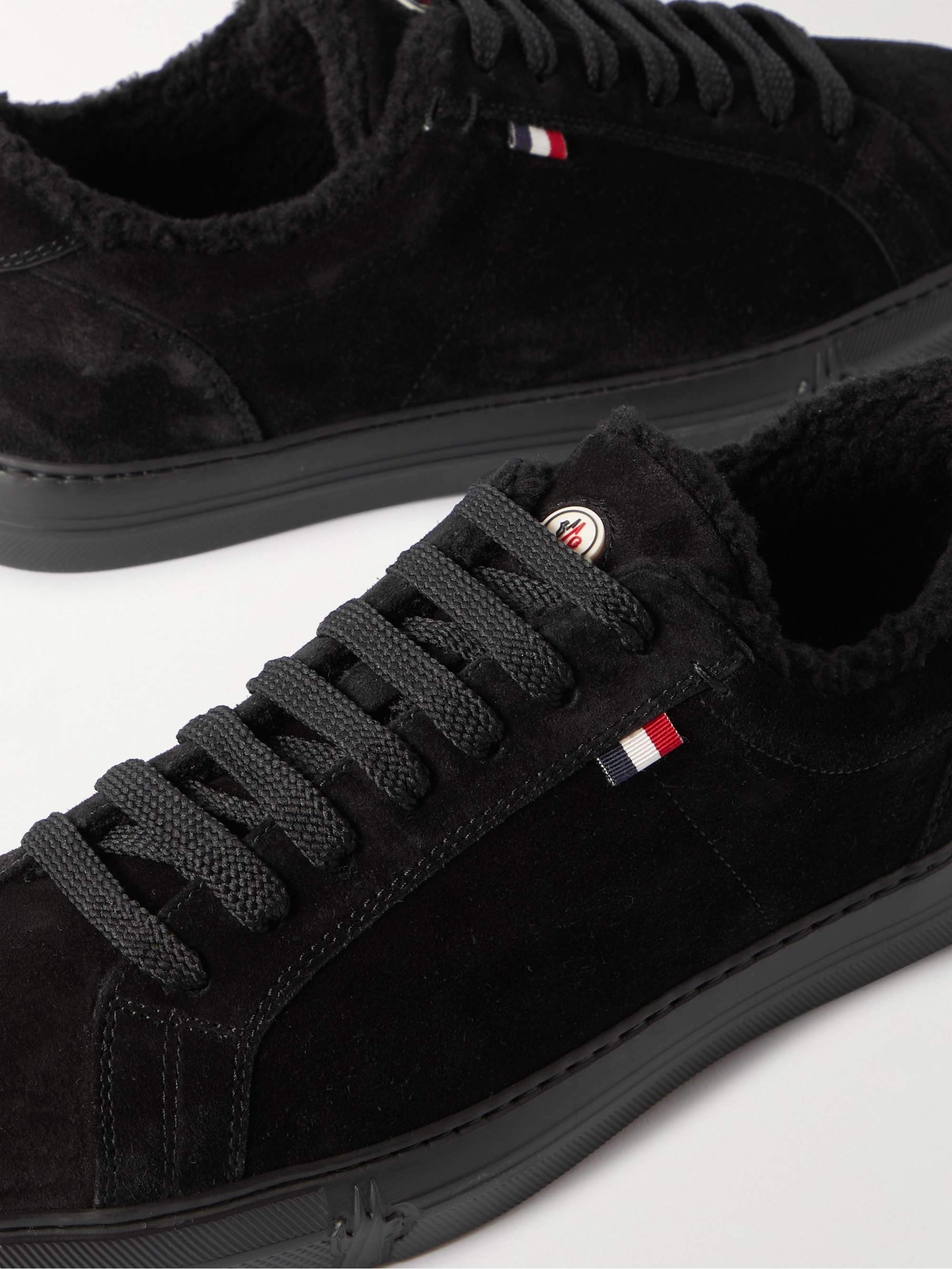 MONCLER New Monaco Shearling-Lined Suede Sneakers