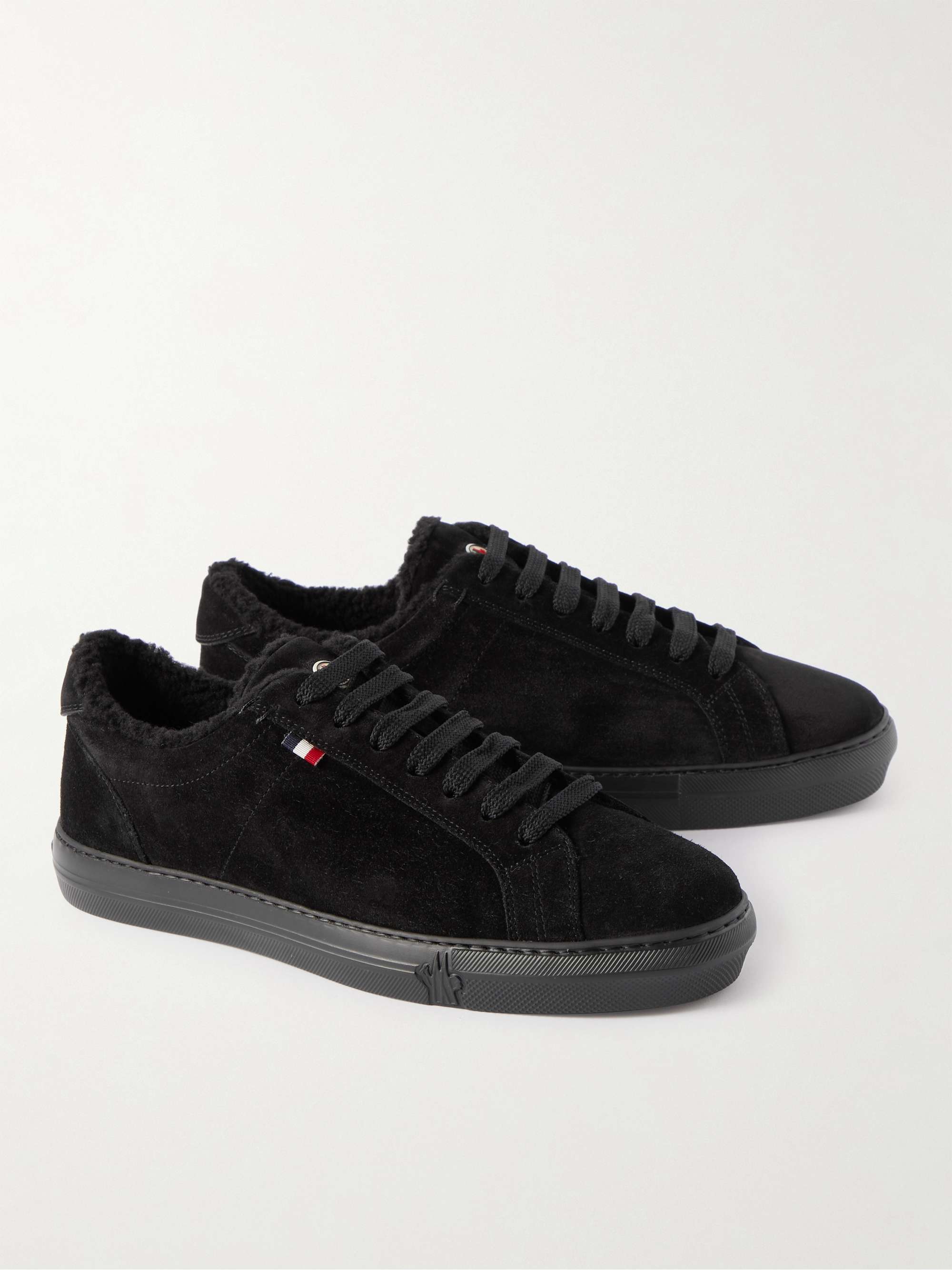MONCLER New Monaco Shearling-Lined Suede Sneakers