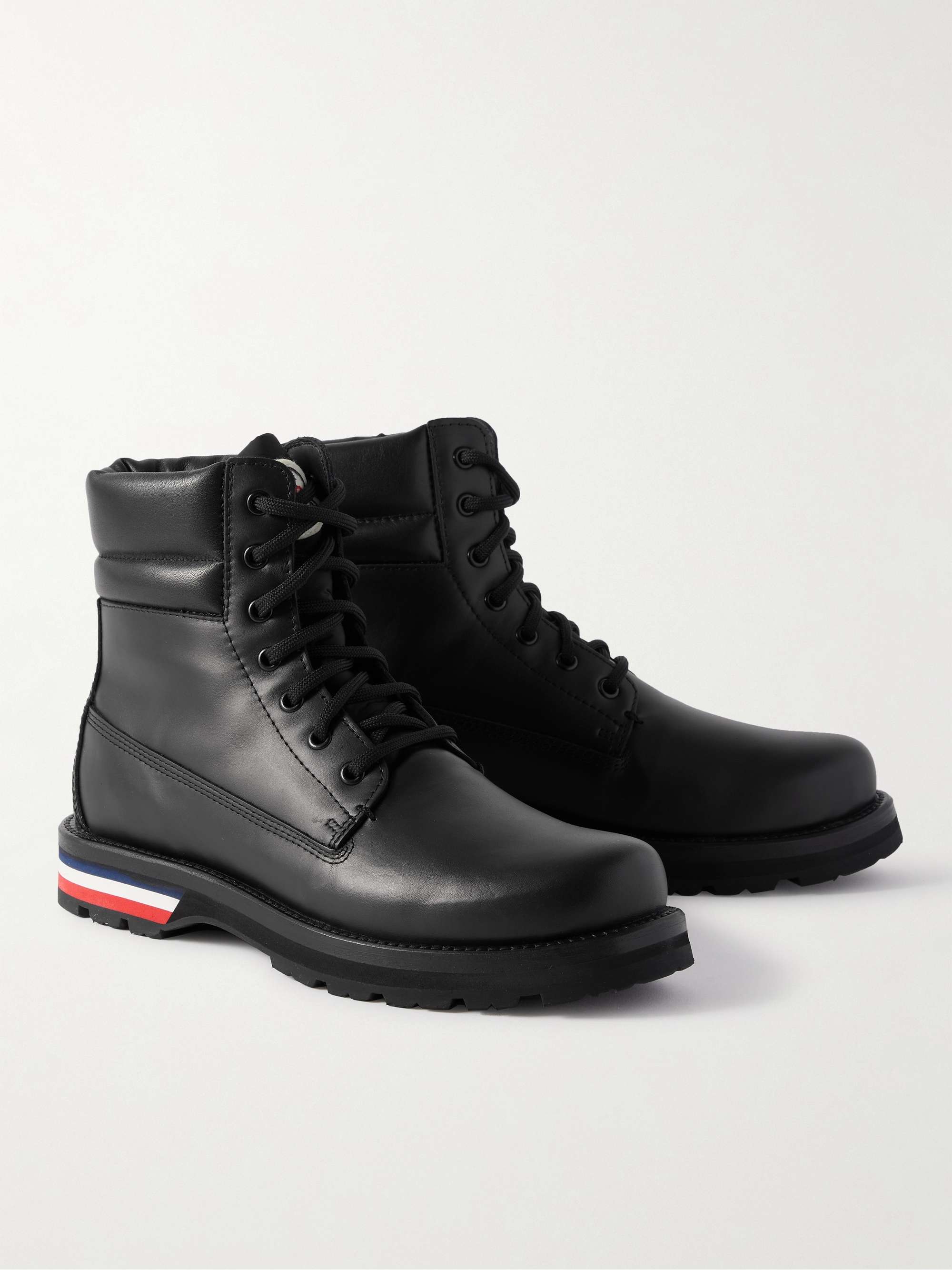 MONCLER Vancouver Striped Leather Hiking Boots
