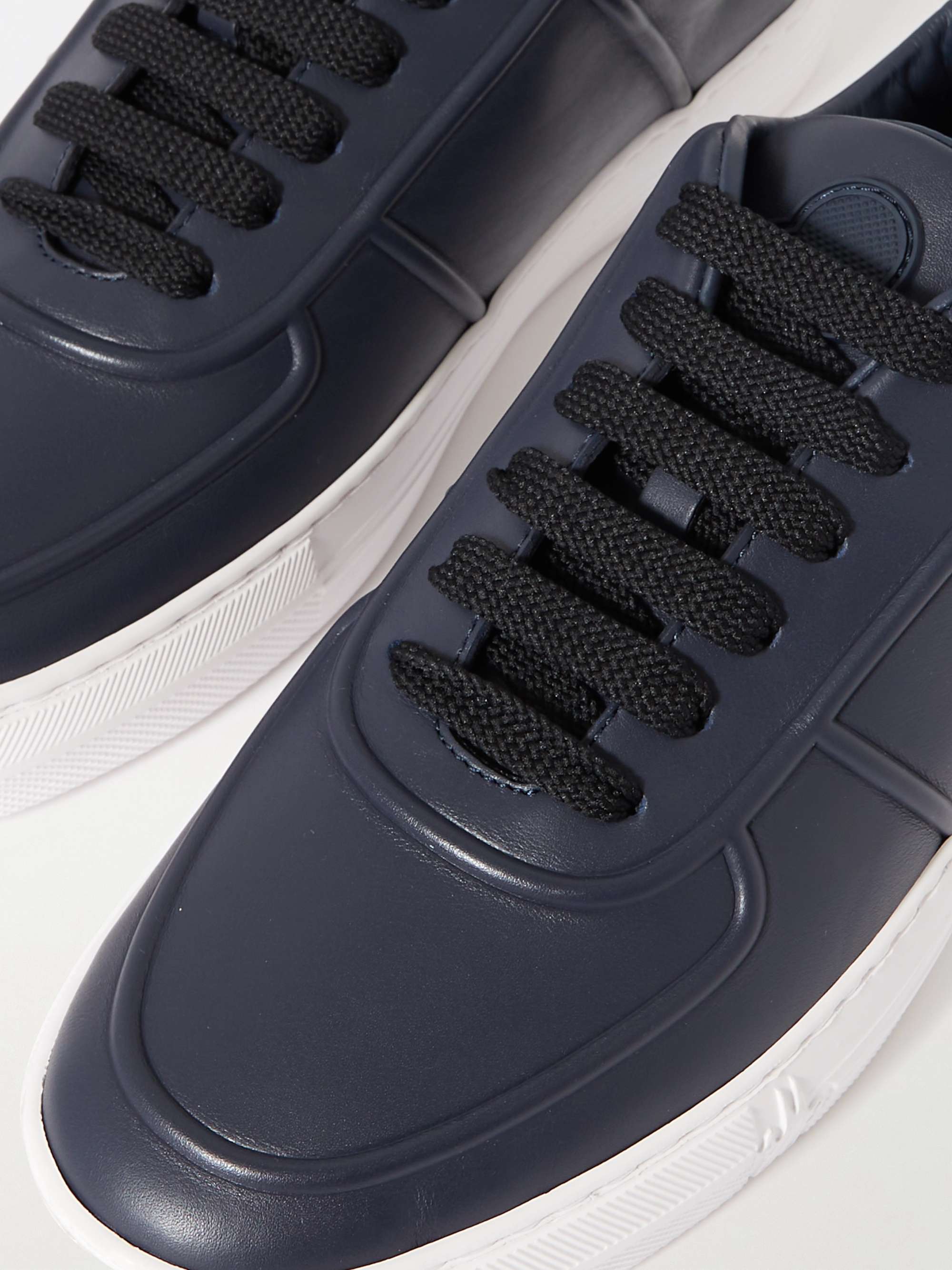 MONCLER Neue York Logo-Appliquéd Leather Sneakers