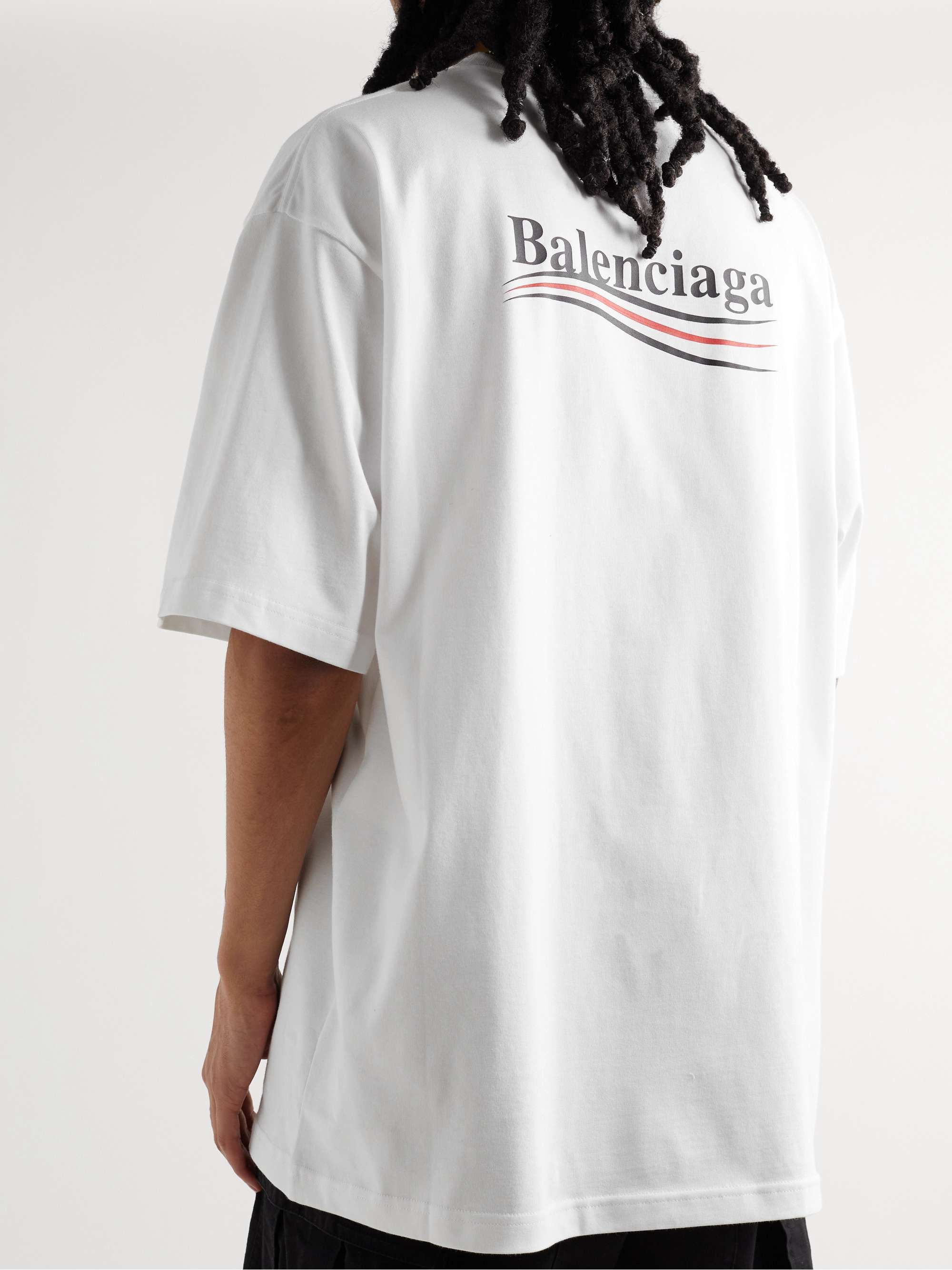 BALENCIAGA Oversized Logo-Print Cotton-Jersey T-Shirt