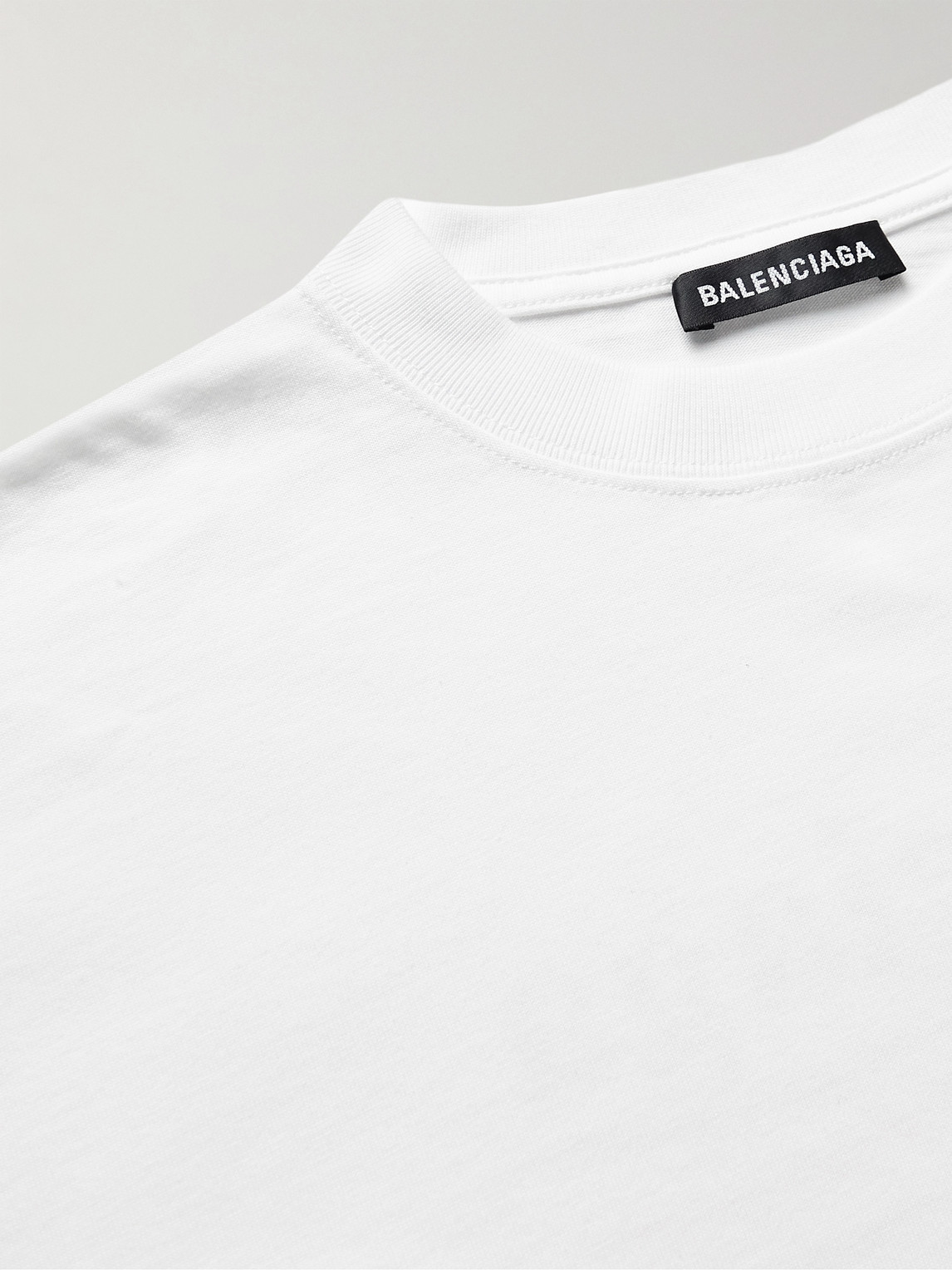 Shop Balenciaga Oversized Logo-print Cotton-jersey T-shirt In White