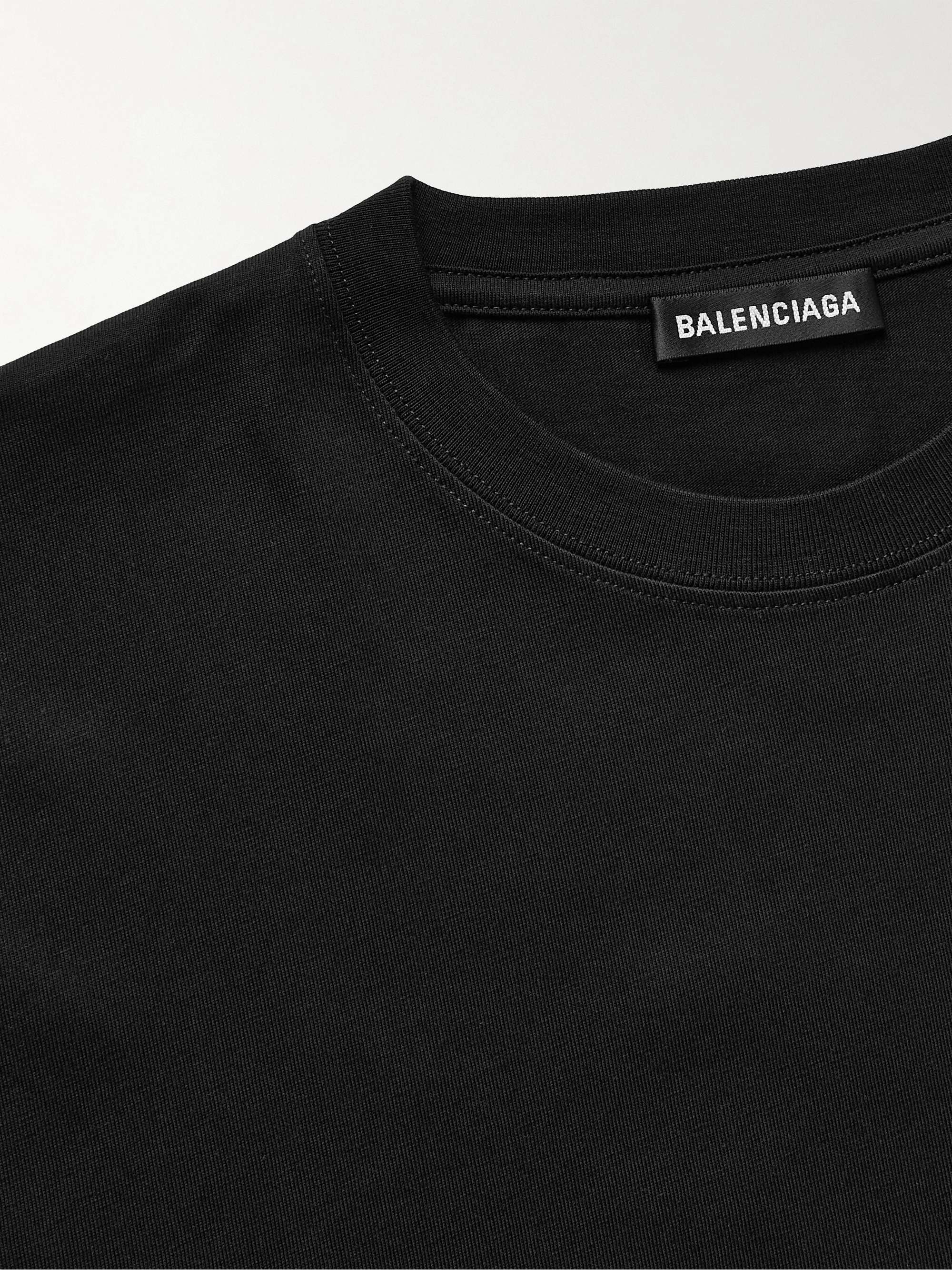 BALENCIAGA Oversized Logo-Print Cotton-Jersey T-Shirt
