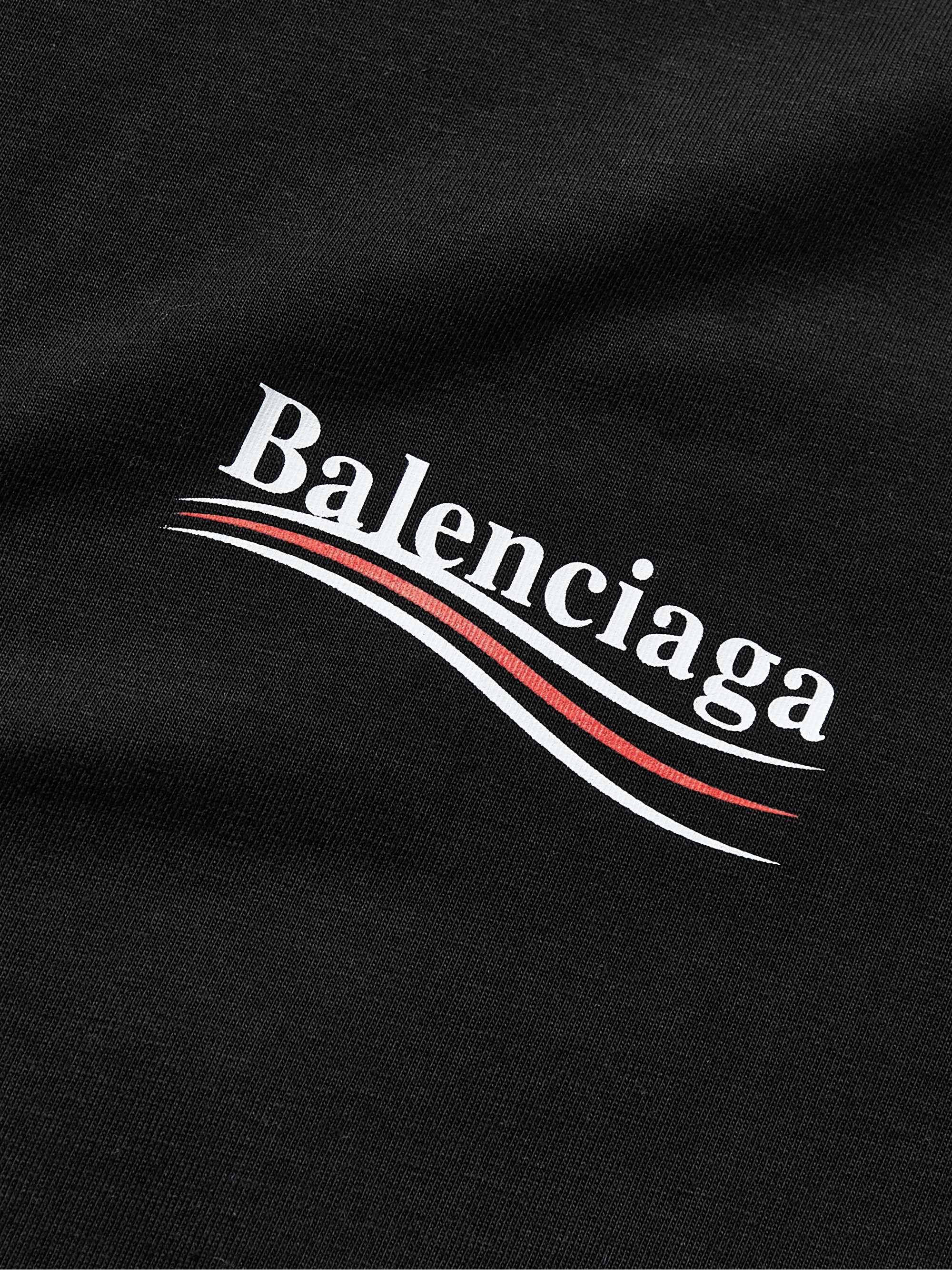 BALENCIAGA Oversized Logo-Print Cotton-Jersey T-Shirt