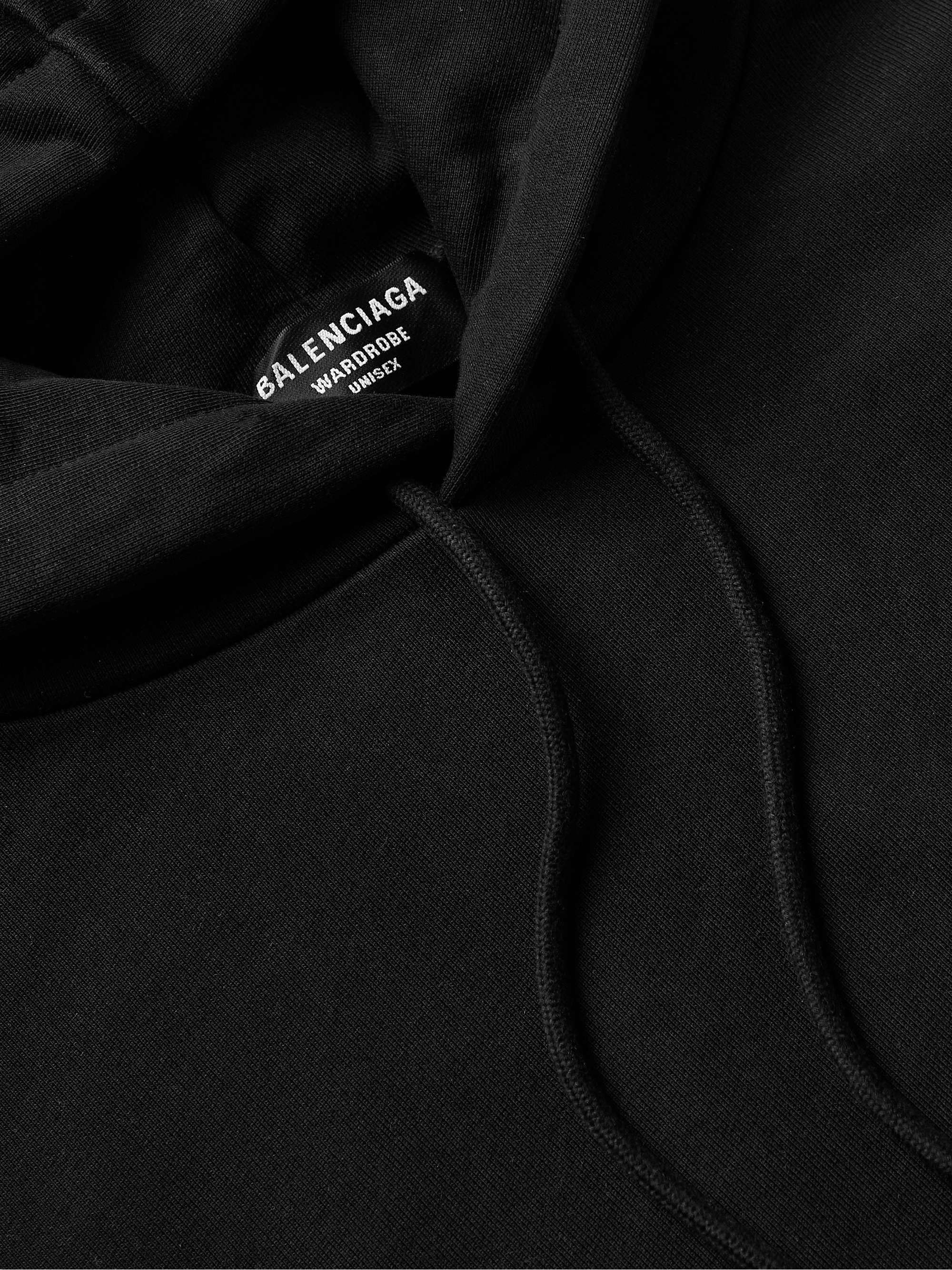 BALENCIAGA Logo-Print Cotton-Jersey Hoodie