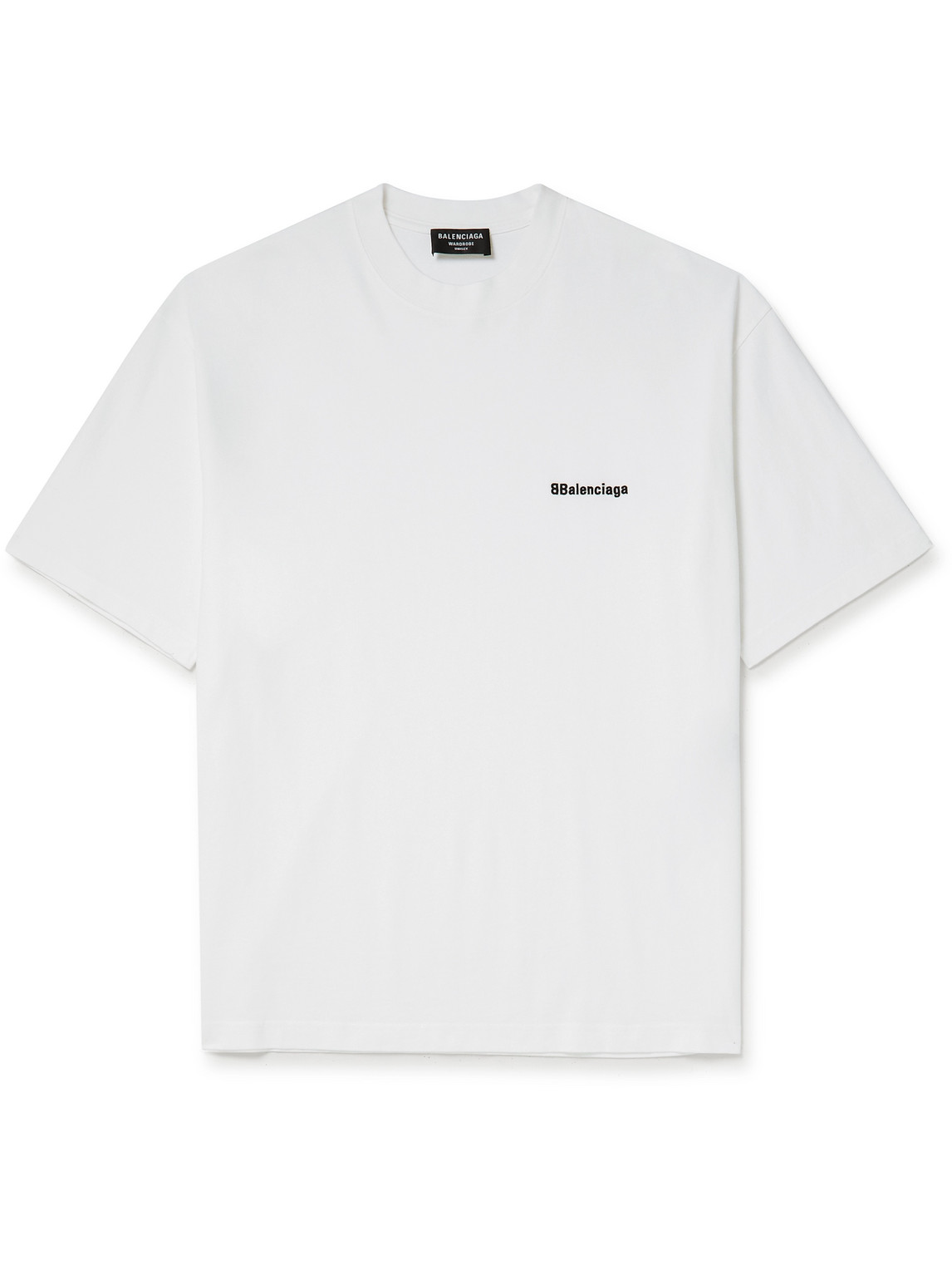 Balenciaga Oversized Logo-embroidered Cotton-jersey T-shirt In Dirty White,black