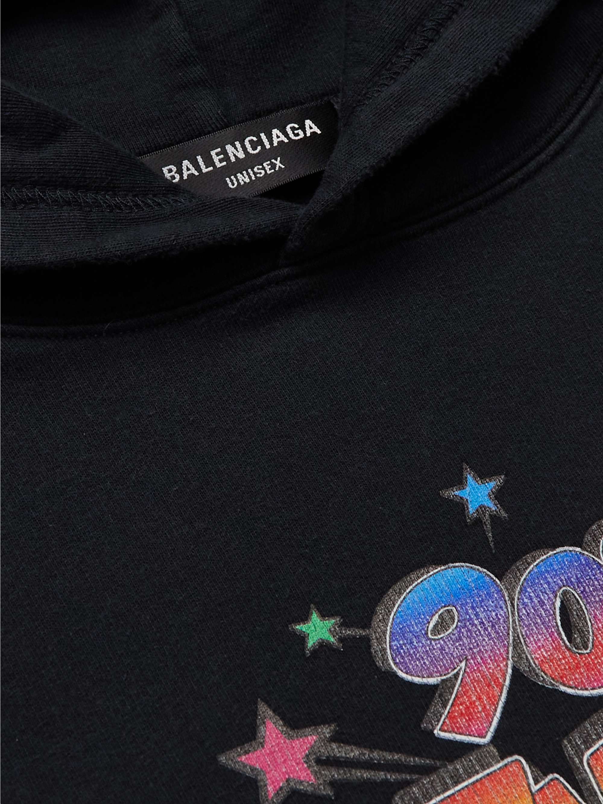 BALENCIAGA Oversized Printed Cotton-Jersey Hoodie