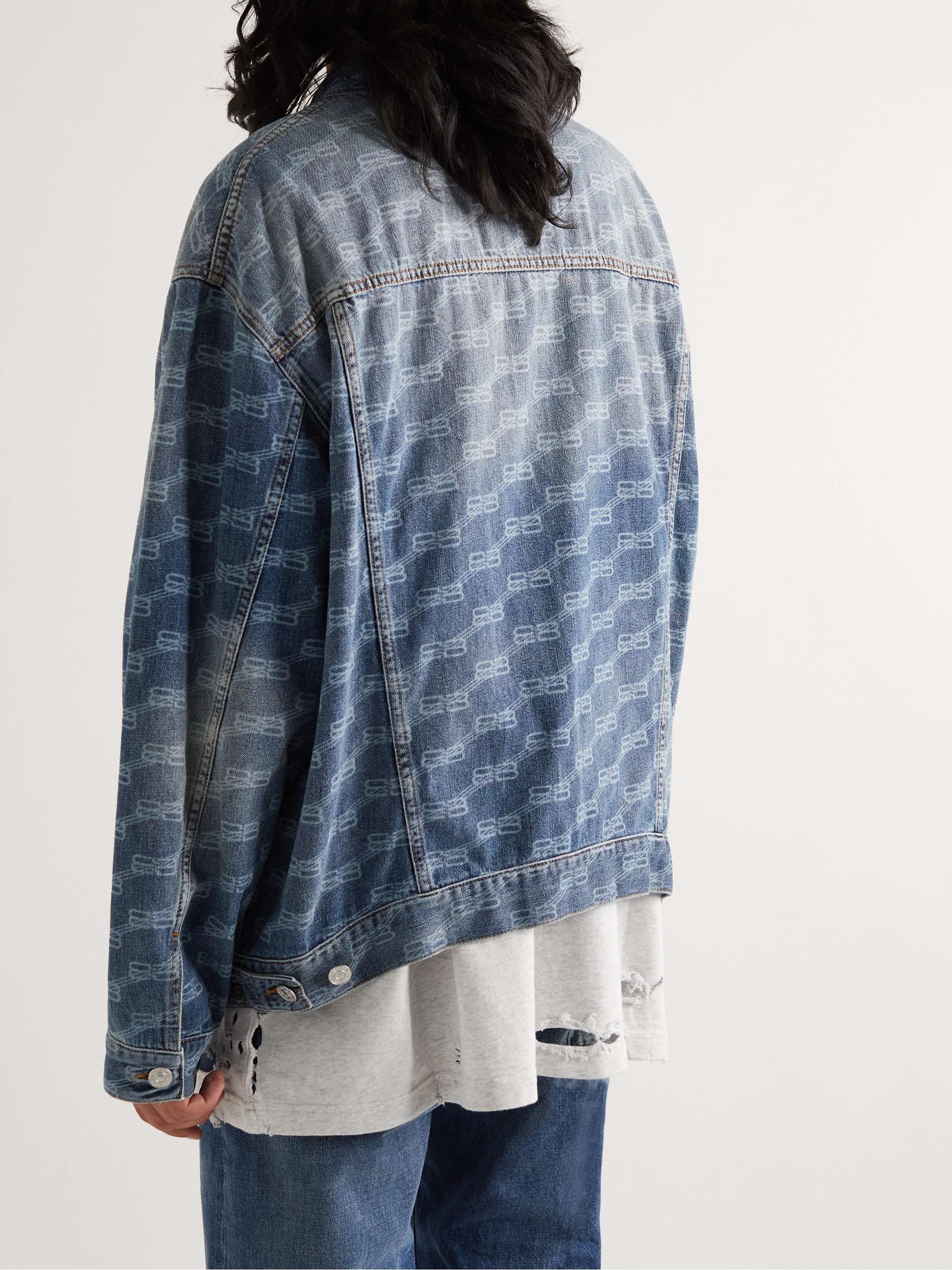 BALENCIAGA Logo-Print Denim Jacket