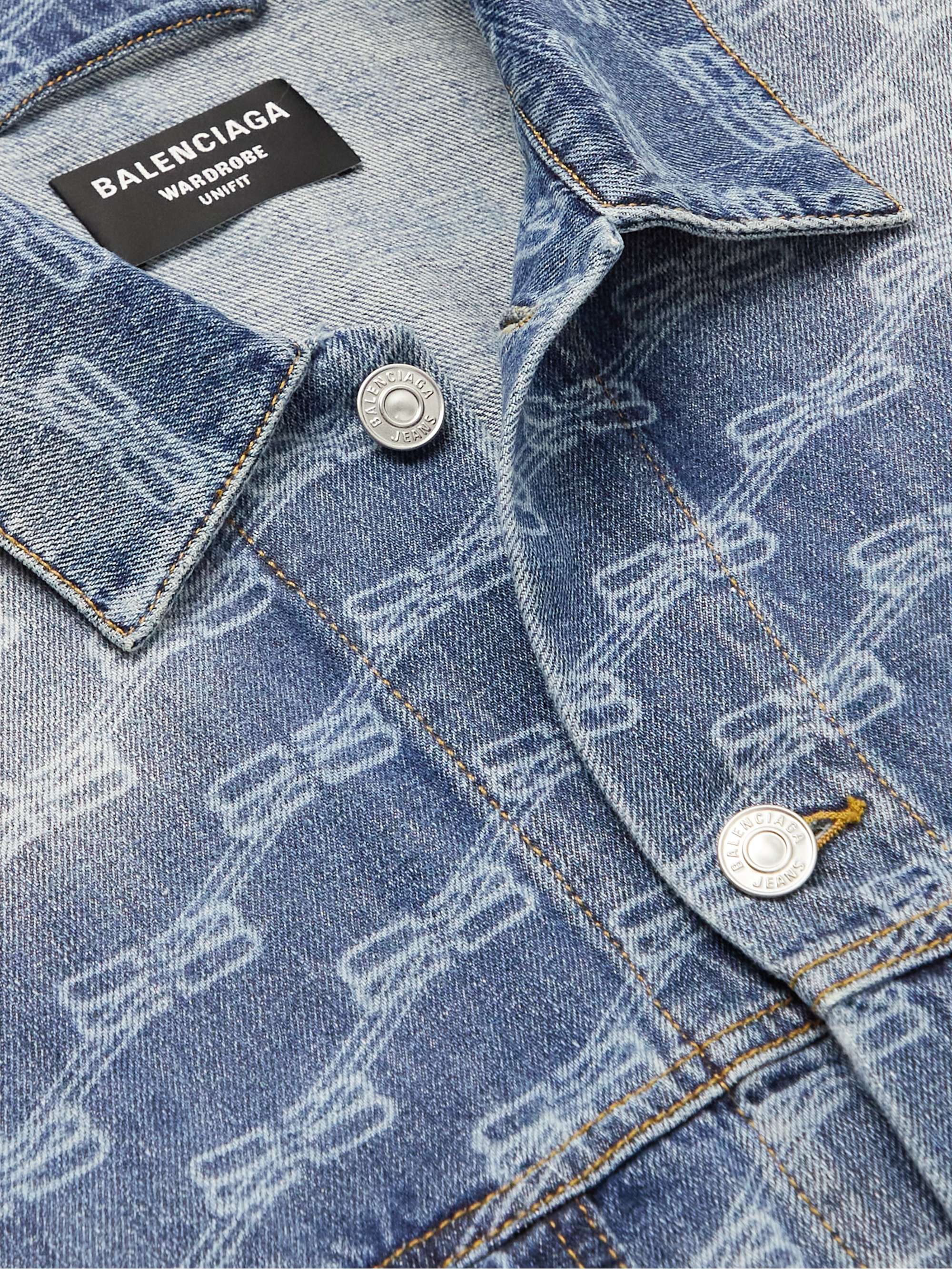 BALENCIAGA Logo-Print Denim Jacket