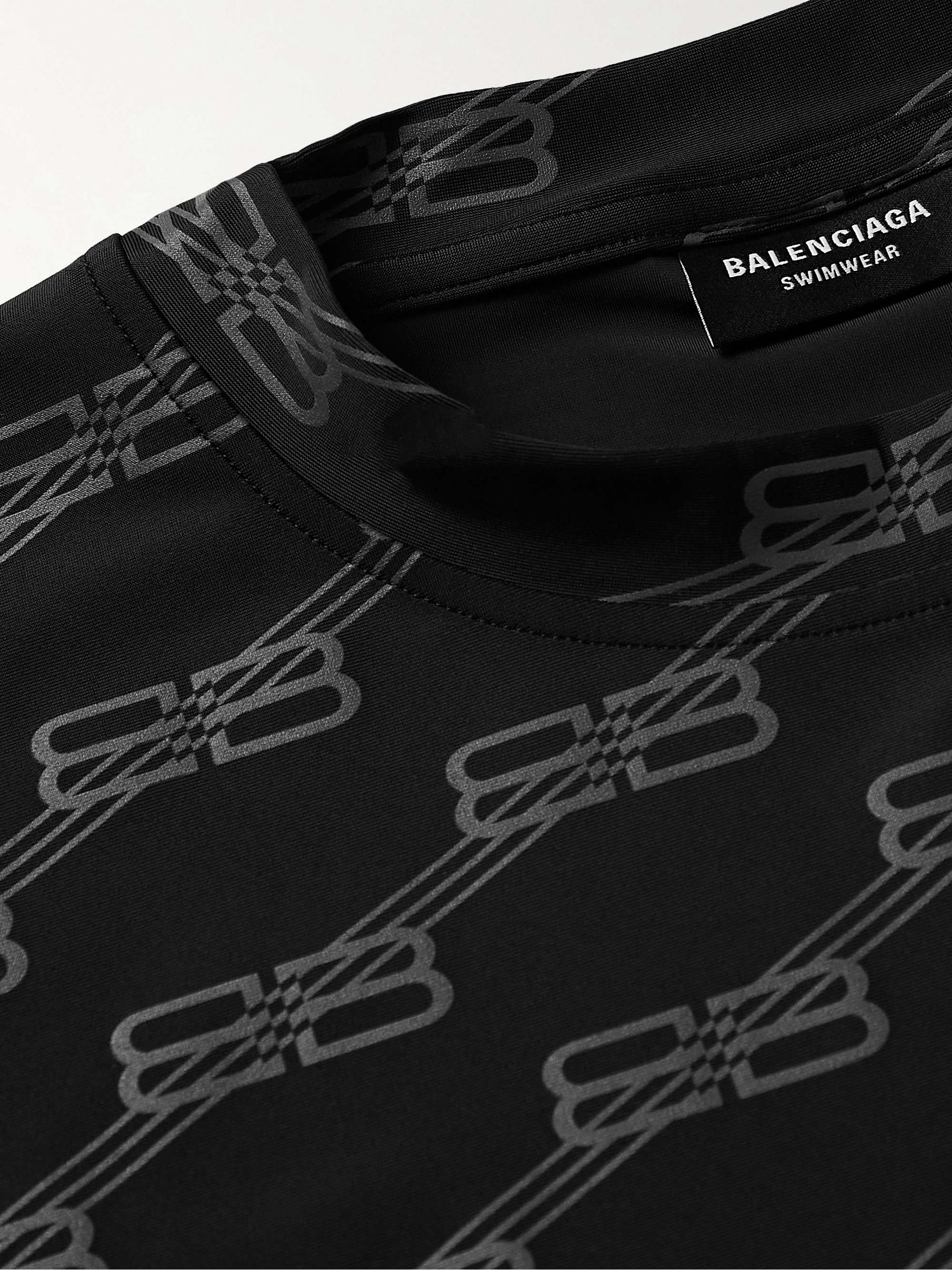 BALENCIAGA Oversized Logo-Print Stretch-Jersey Swim T-Shirt