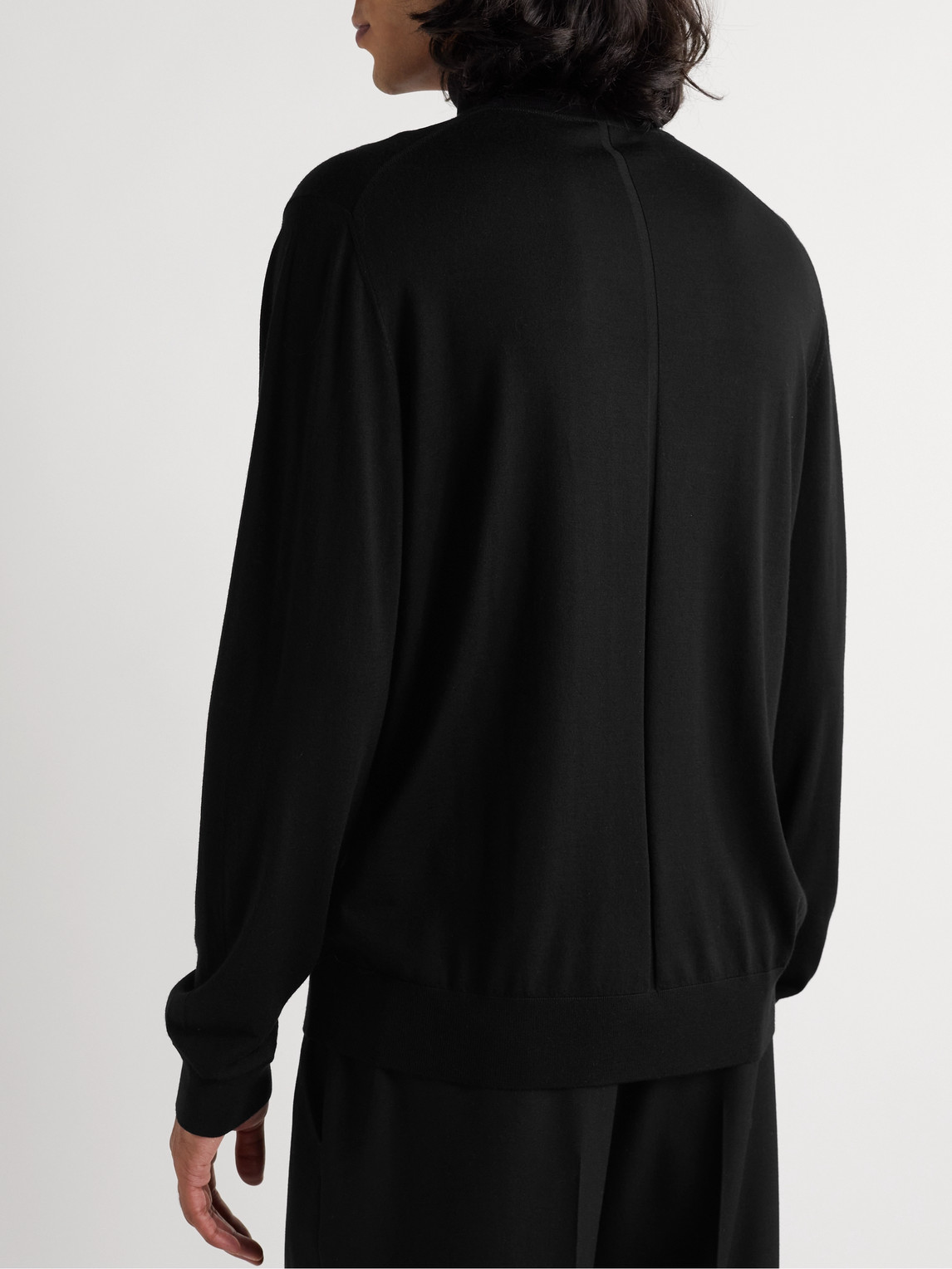 Shop The Row Elam Slim-fit Wool Rollneck Sweater In Black