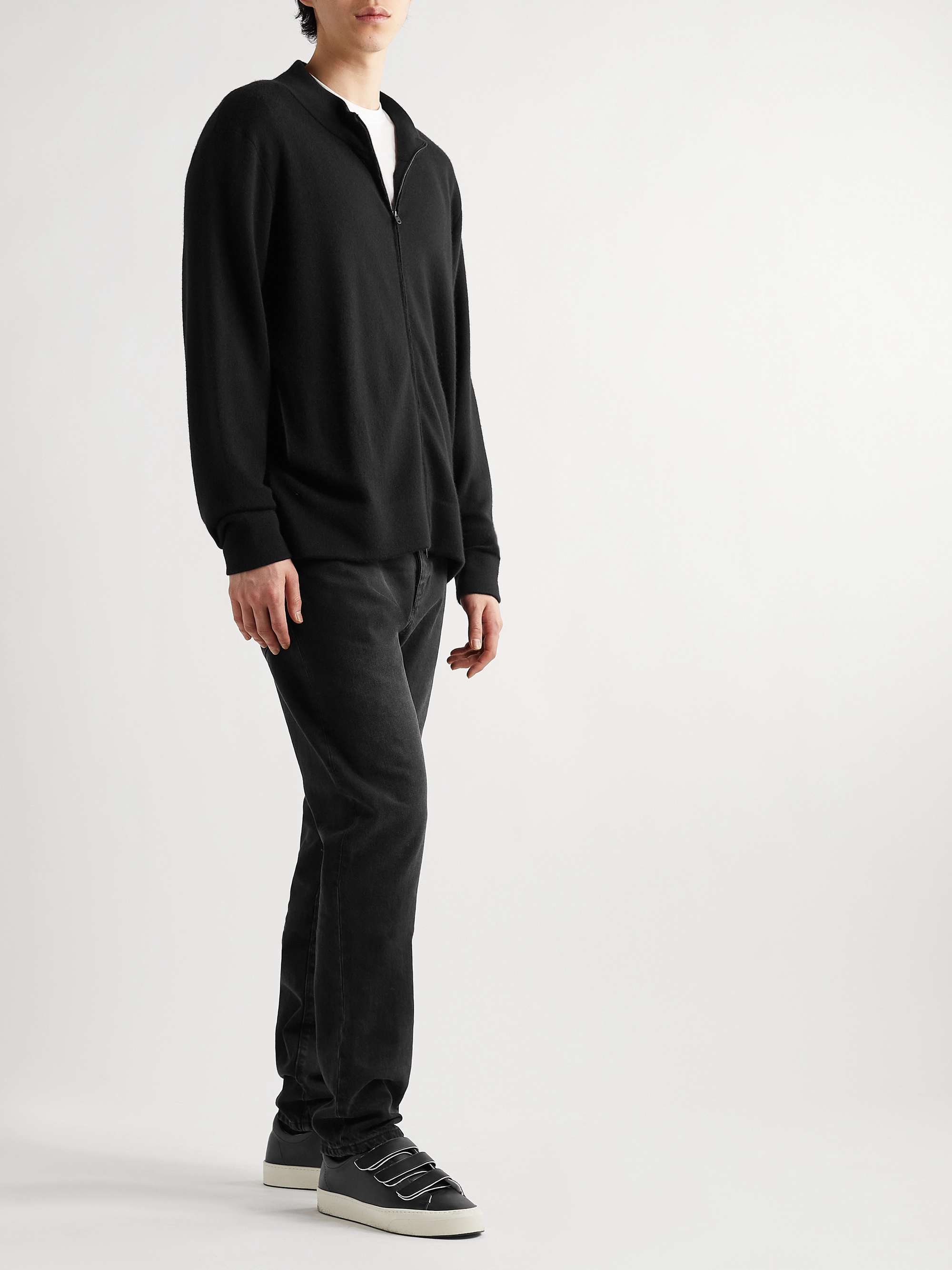THE ROW Lomez Cashmere and Silk-Blend Zip-Up Sweater