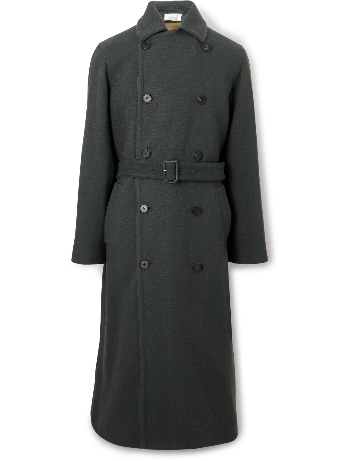 The Row Betzo Double Wool Blend Coat In Green