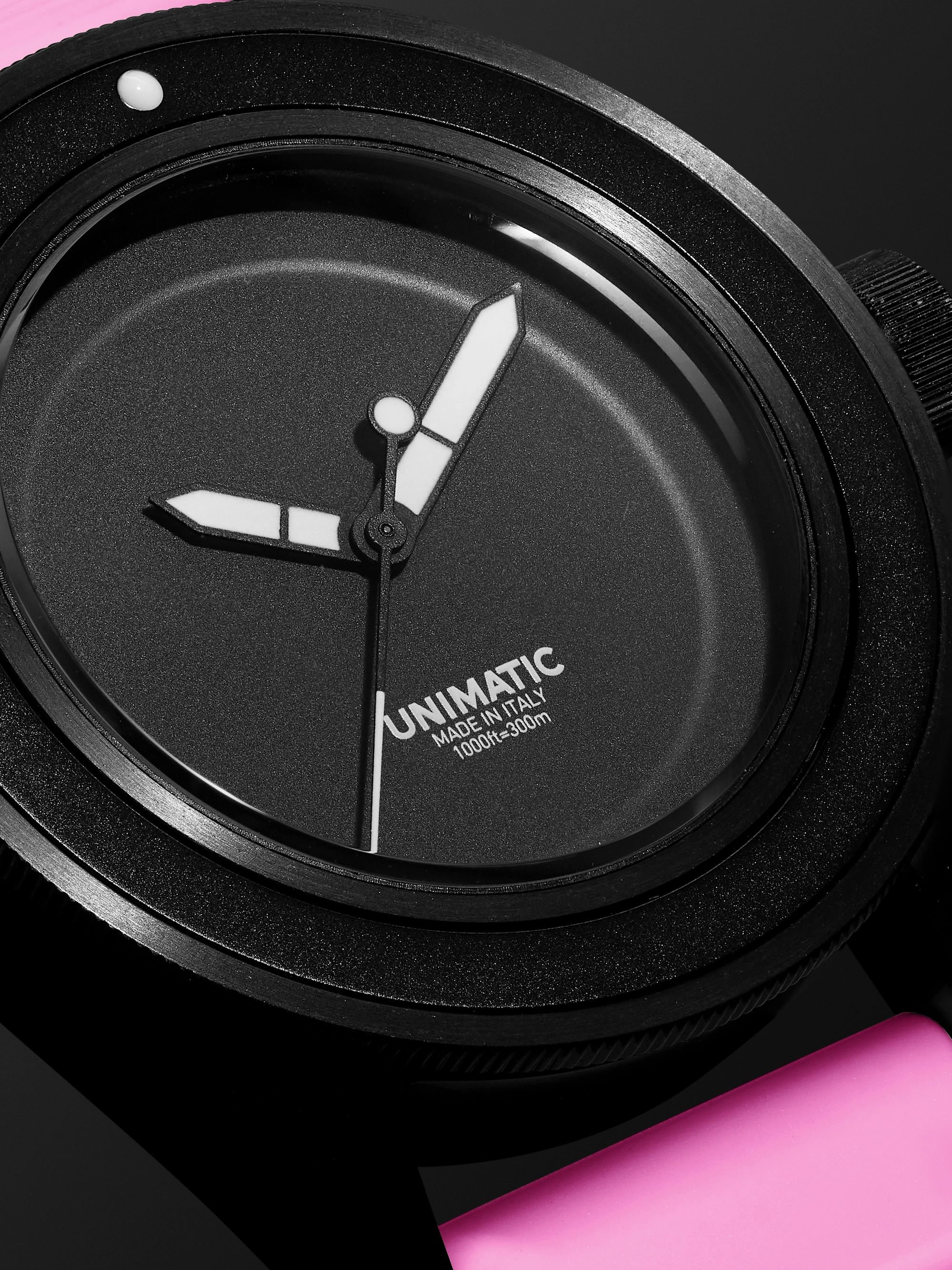 UNIMATIC Model One Miami Pink Limited Edition Automatic 40mm Blackened Stainless Steel and TPU Watch, Ref. No. 	U1S-MN-PINK