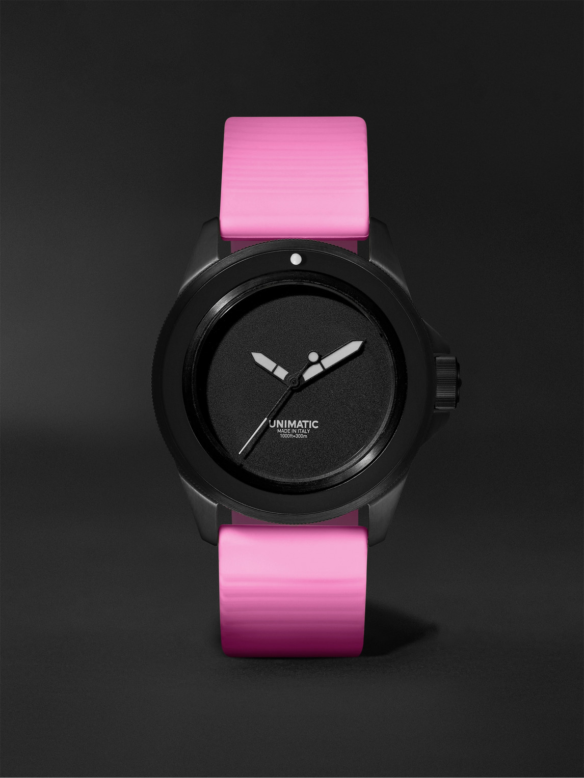 Model One Miami Pink Limited Edition Automatic 40mm Blackened Stainless Steel and TPU Watch, Ref. No. U1S-MN-PINK