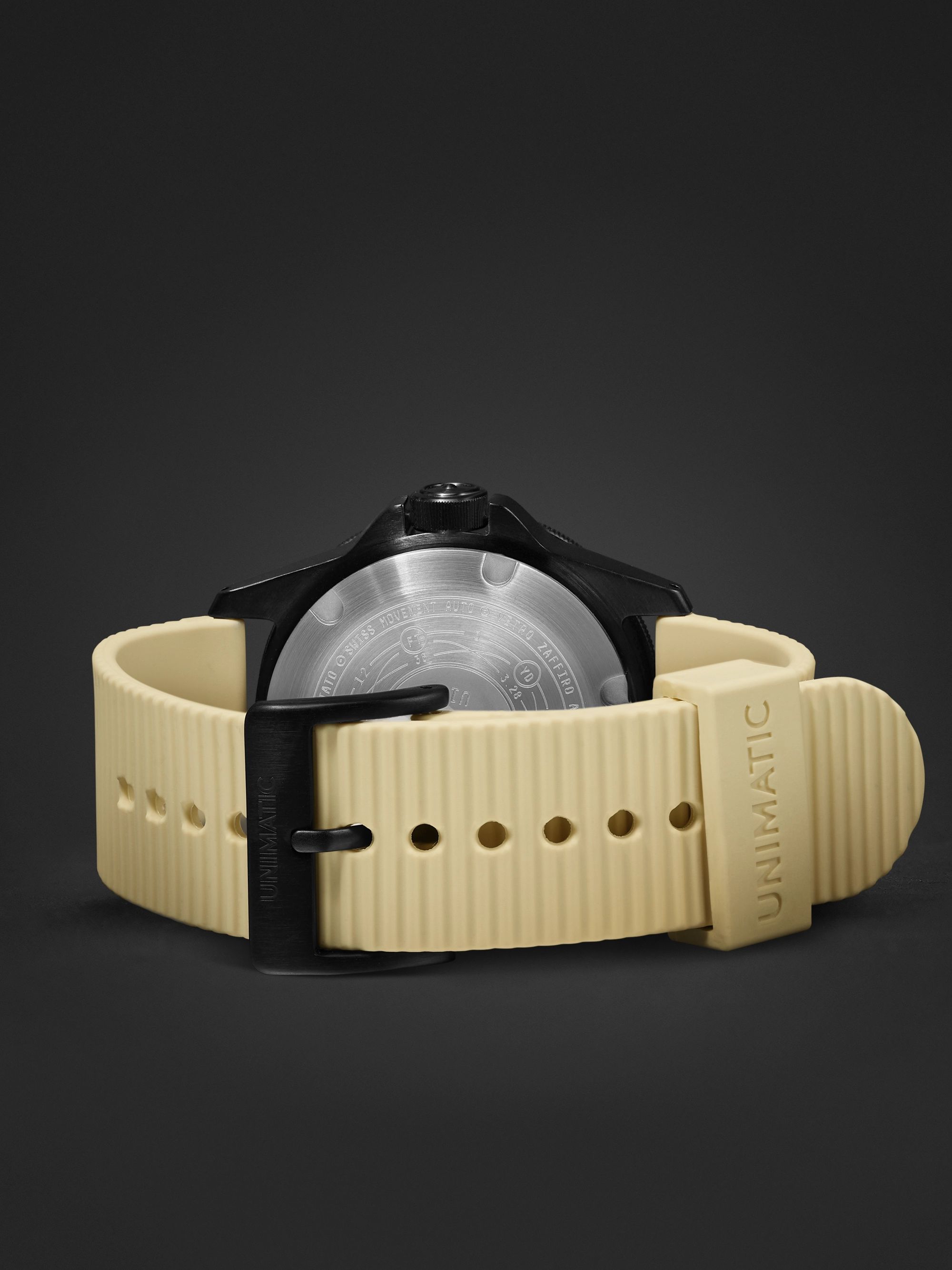 UNIMATIC Model One Miami Pink Limited Edition Automatic 40mm Blackened Stainless Steel and TPU Watch, Ref. No. 	U1S-MN-PINK
