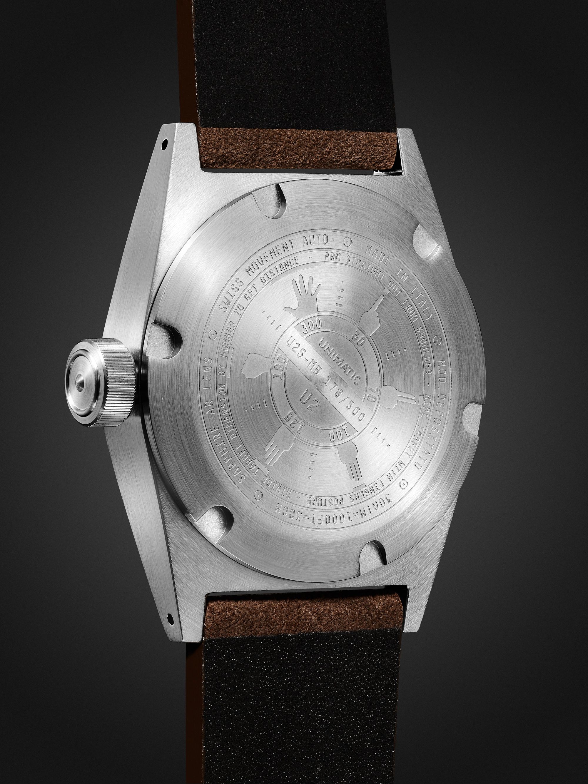 UNIMATIC Modello Due Limited Edition Automatic 38mm Stainless Steel and Suede Watch, Ref. No. U2S-MB