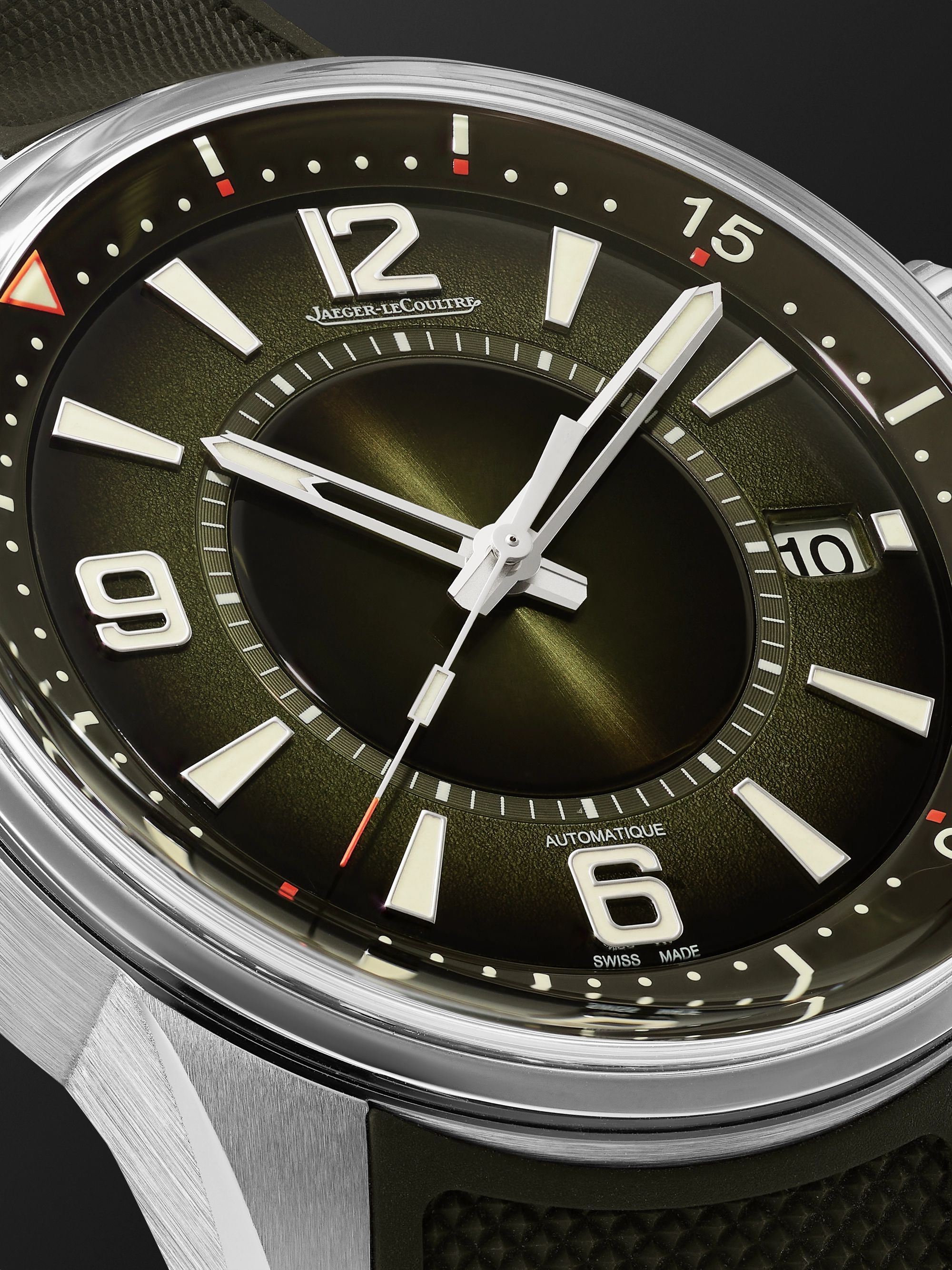 JAEGER LECOULTRE Polaris Date Automatic 42mm Stainless Steel and Rubber Watch, Ref. No. Q906863J