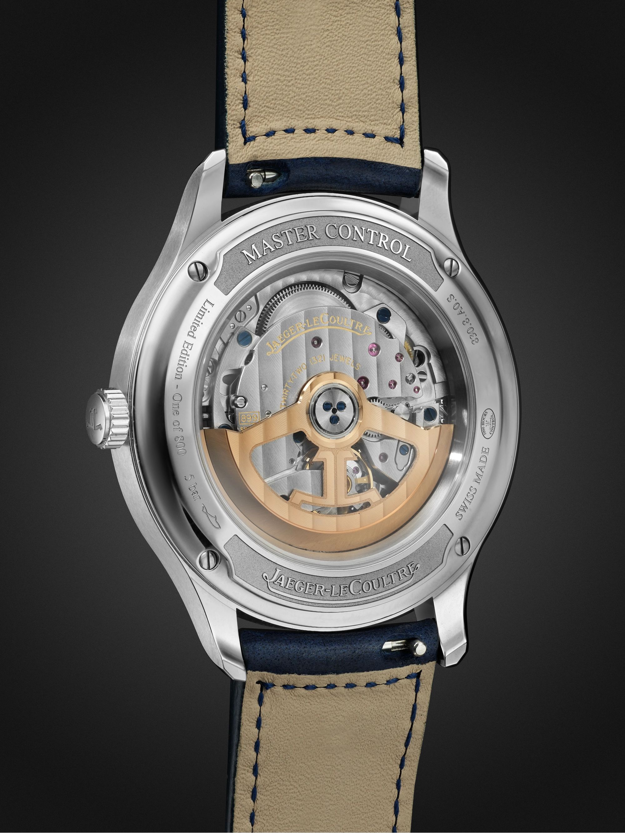 JAEGER-LECOULTRE Master Control Date Limited Edition Automatic 40mm Stainless Steel and Leather Watch, Ref No. Q4018480