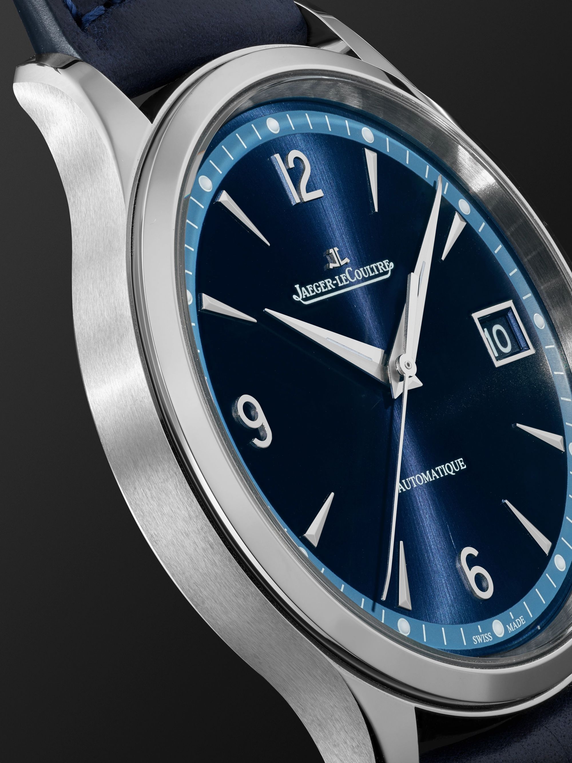 JAEGER-LECOULTRE Master Control Date Limited Edition Automatic 40mm Stainless Steel and Leather Watch, Ref No. Q4018480