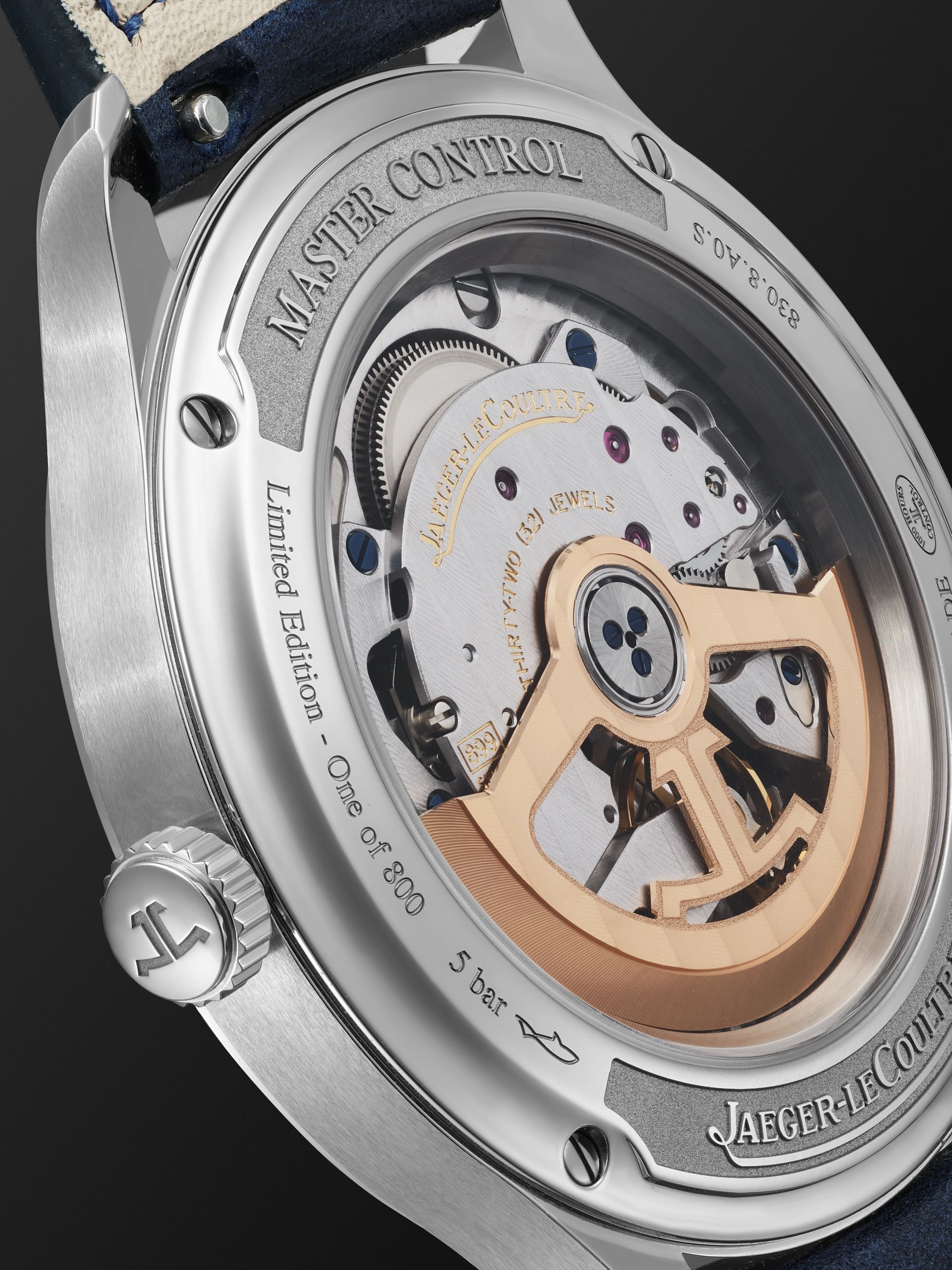 JAEGER-LECOULTRE Master Control Date Limited Edition Automatic 40mm Stainless Steel and Leather Watch, Ref No. Q4018480