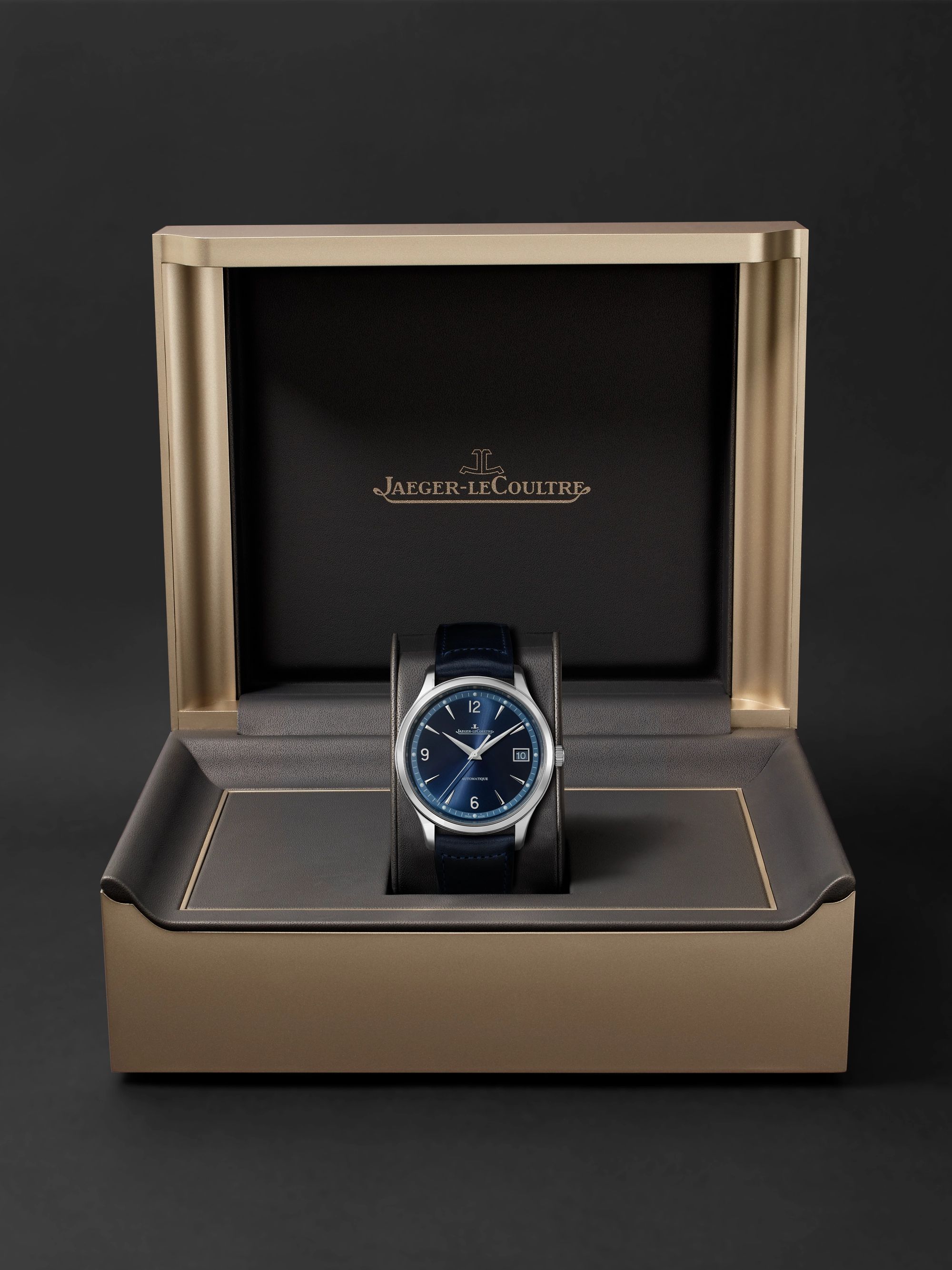 JAEGER-LECOULTRE Master Control Date Limited Edition Automatic 40mm Stainless Steel and Leather Watch, Ref No. Q4018480