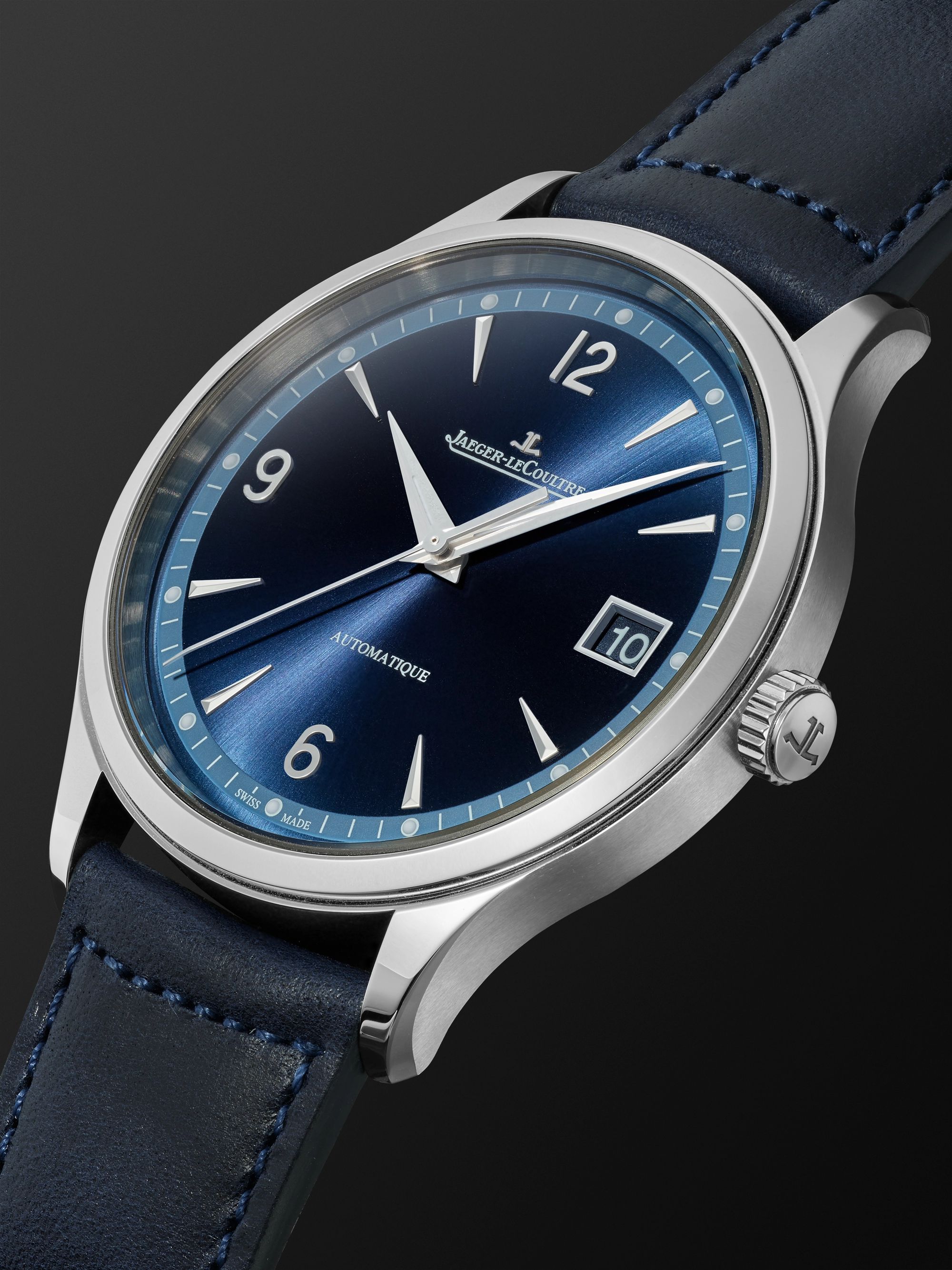 JAEGER-LECOULTRE Master Control Date Limited Edition Automatic 40mm Stainless Steel and Leather Watch, Ref No. Q4018480