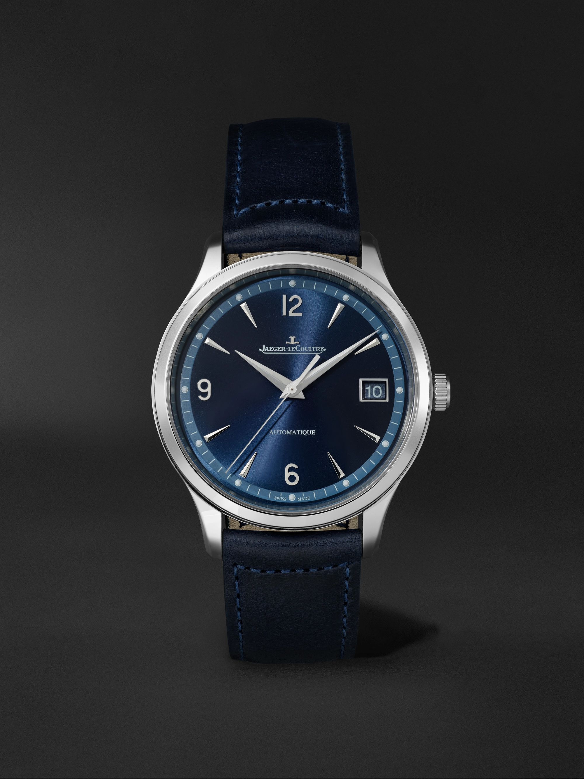 JAEGER-LECOULTRE Master Control Date Limited Edition Automatic 40mm Stainless Steel and Leather Watch, Ref No. Q4018480