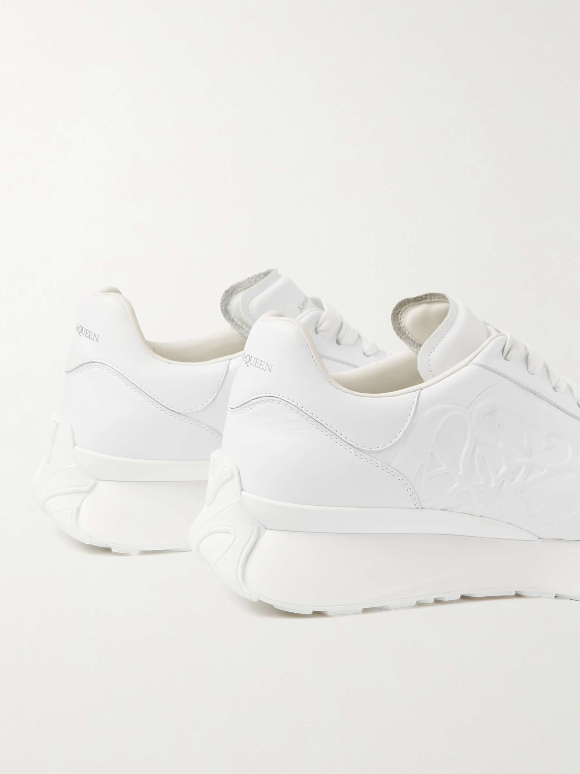 ALEXANDER MCQUEEN Exaggerated-Sole Logo-Embossed Leather Sneakers