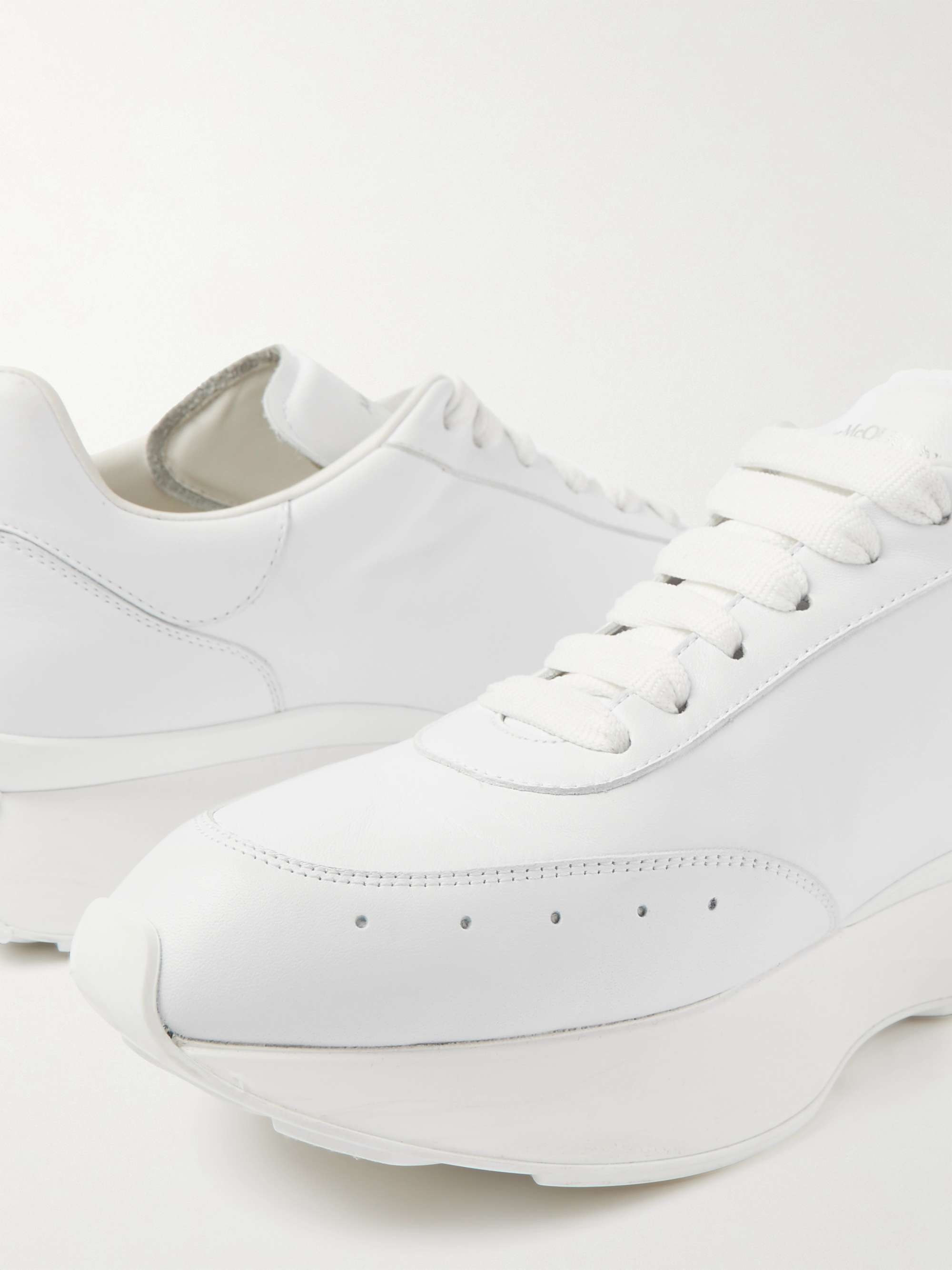 ALEXANDER MCQUEEN Exaggerated-Sole Logo-Embossed Leather Sneakers