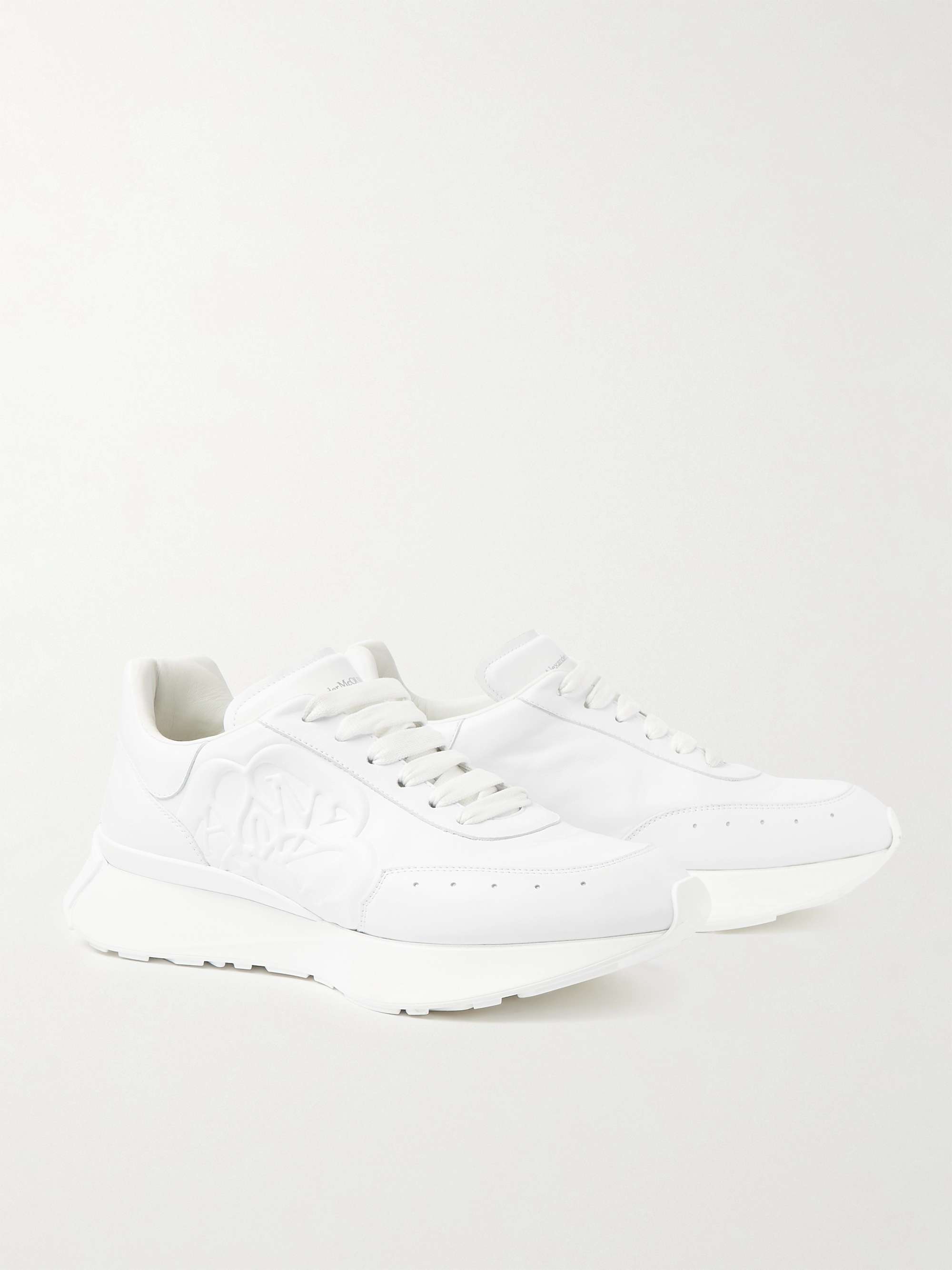 ALEXANDER MCQUEEN Exaggerated-Sole Logo-Embossed Leather Sneakers