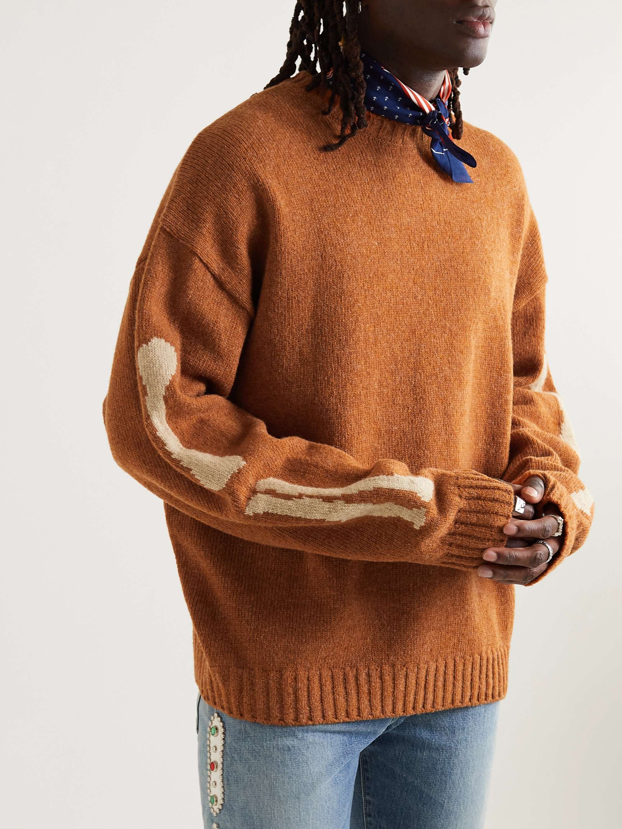 KAPITAL Intarsia Wool Sweater