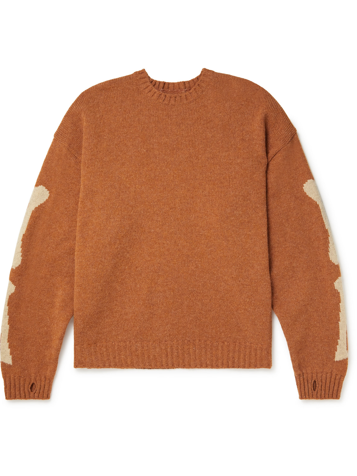Shop Kapital Intarsia Wool Sweater In Orange