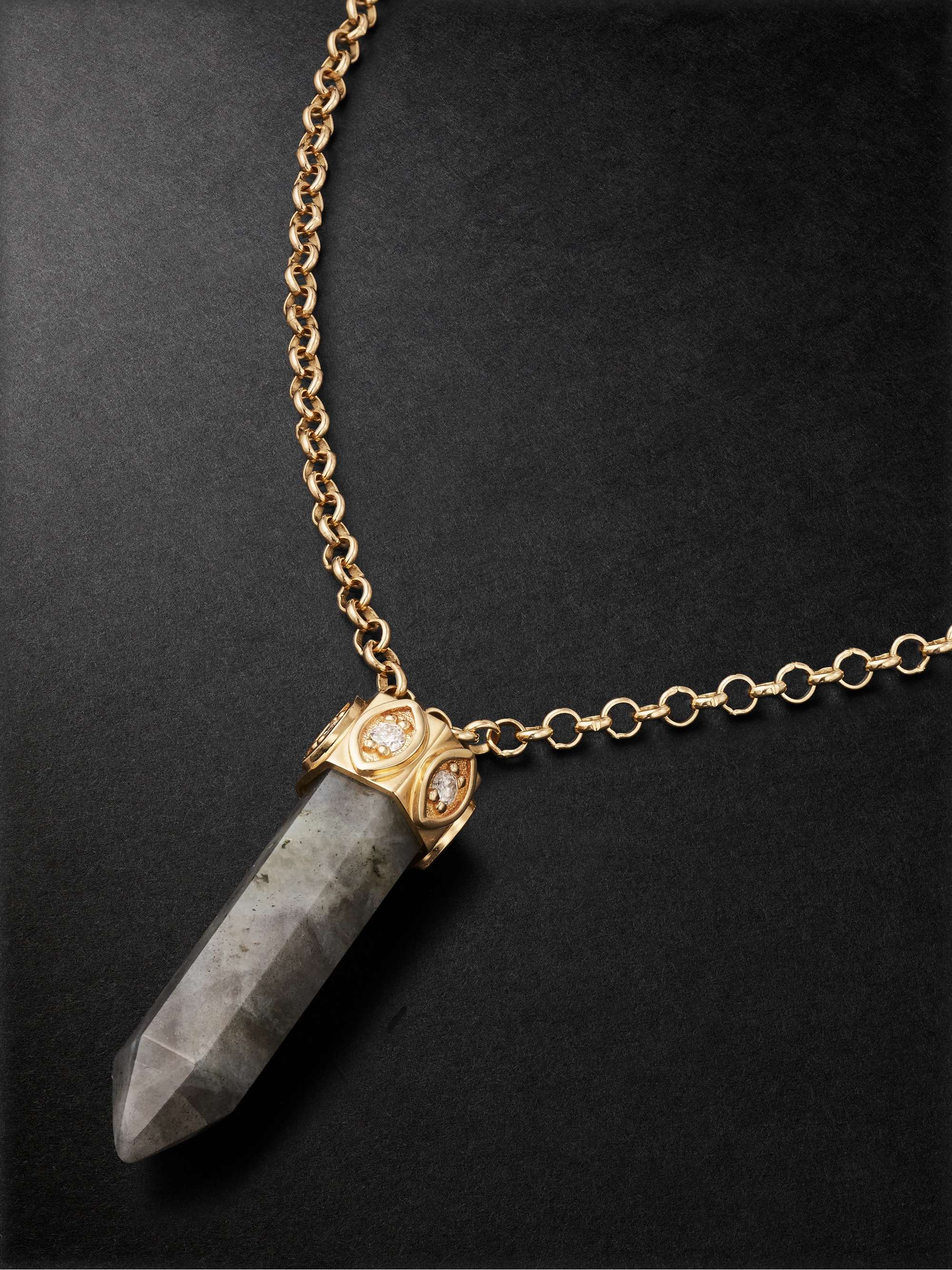 SYDNEY EVAN Gold, Labdradorite and Diamond Necklace