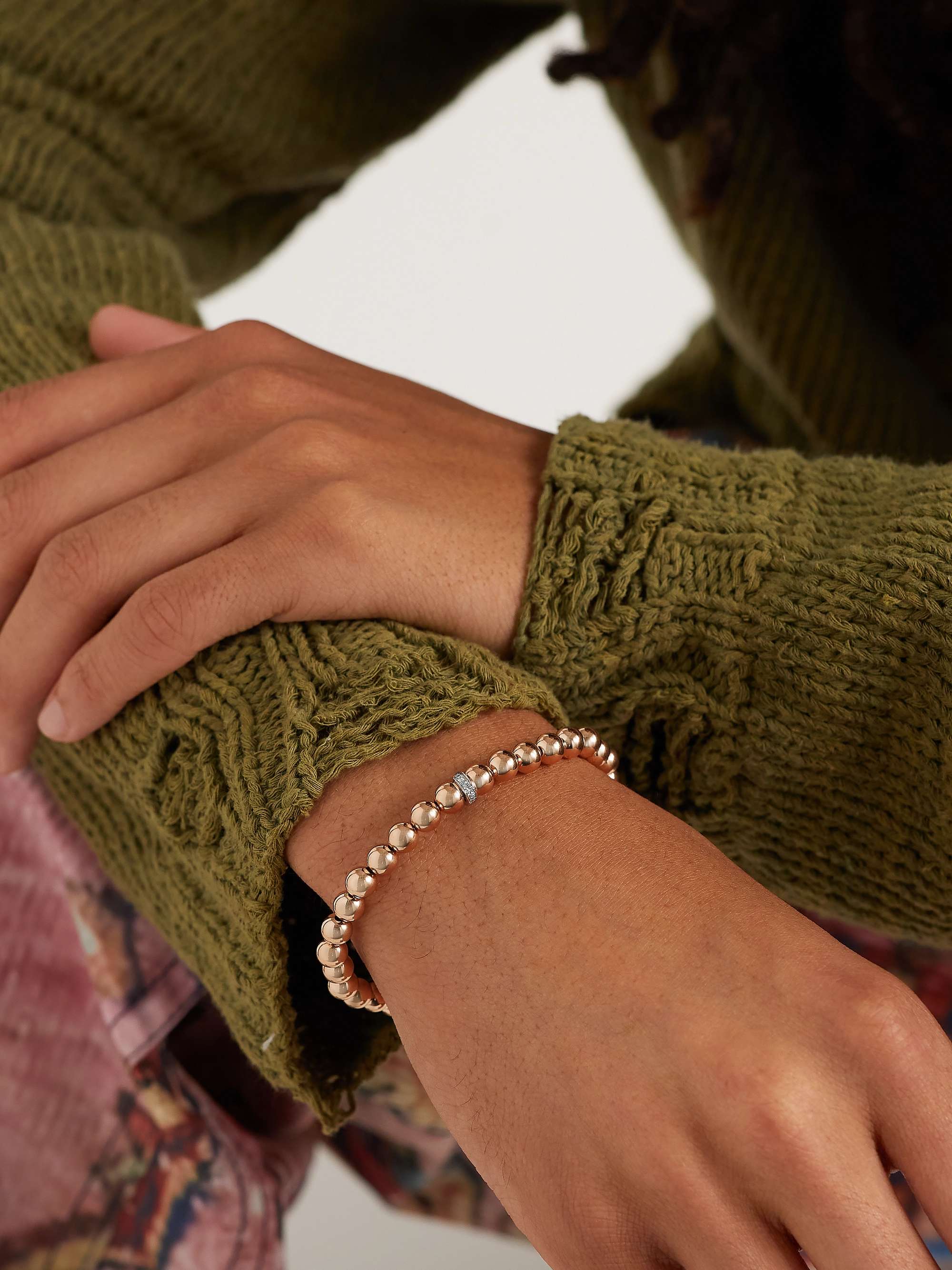 SYDNEY EVAN Gold and Silver Diamond Beaded Bracelet