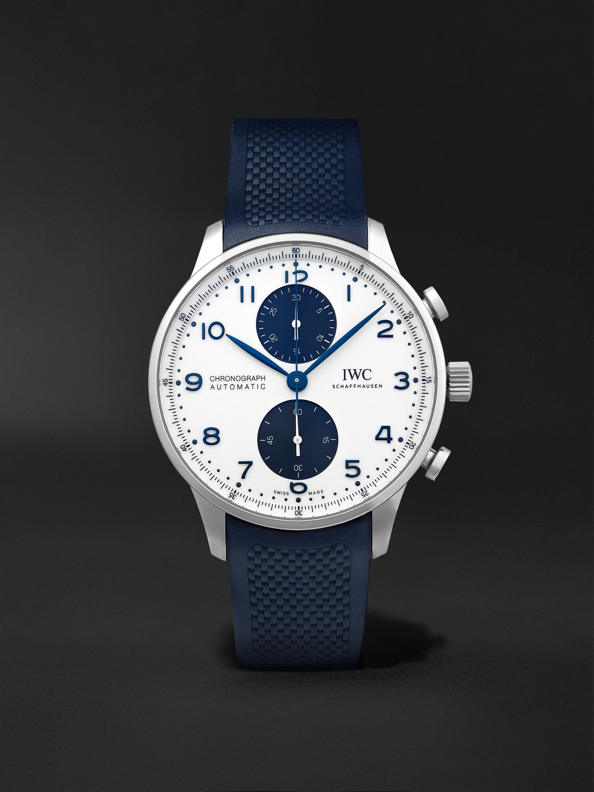 IWC SCHAFFHAUSEN Portugieser Automatic Chronograph 41mm Stainless Steel and Rubber Watch, Ref. No. IW371620