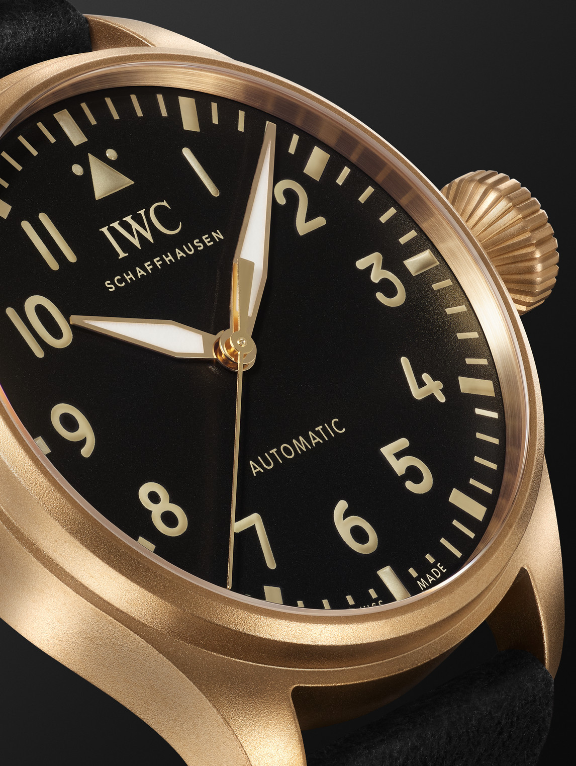 Shop Iwc Schaffhausen Big Pilot's 43 Mr Porter Edition 1 Limited-edition Automatic 43mm Bronze And Alcantara Watch, Ref. N In Black