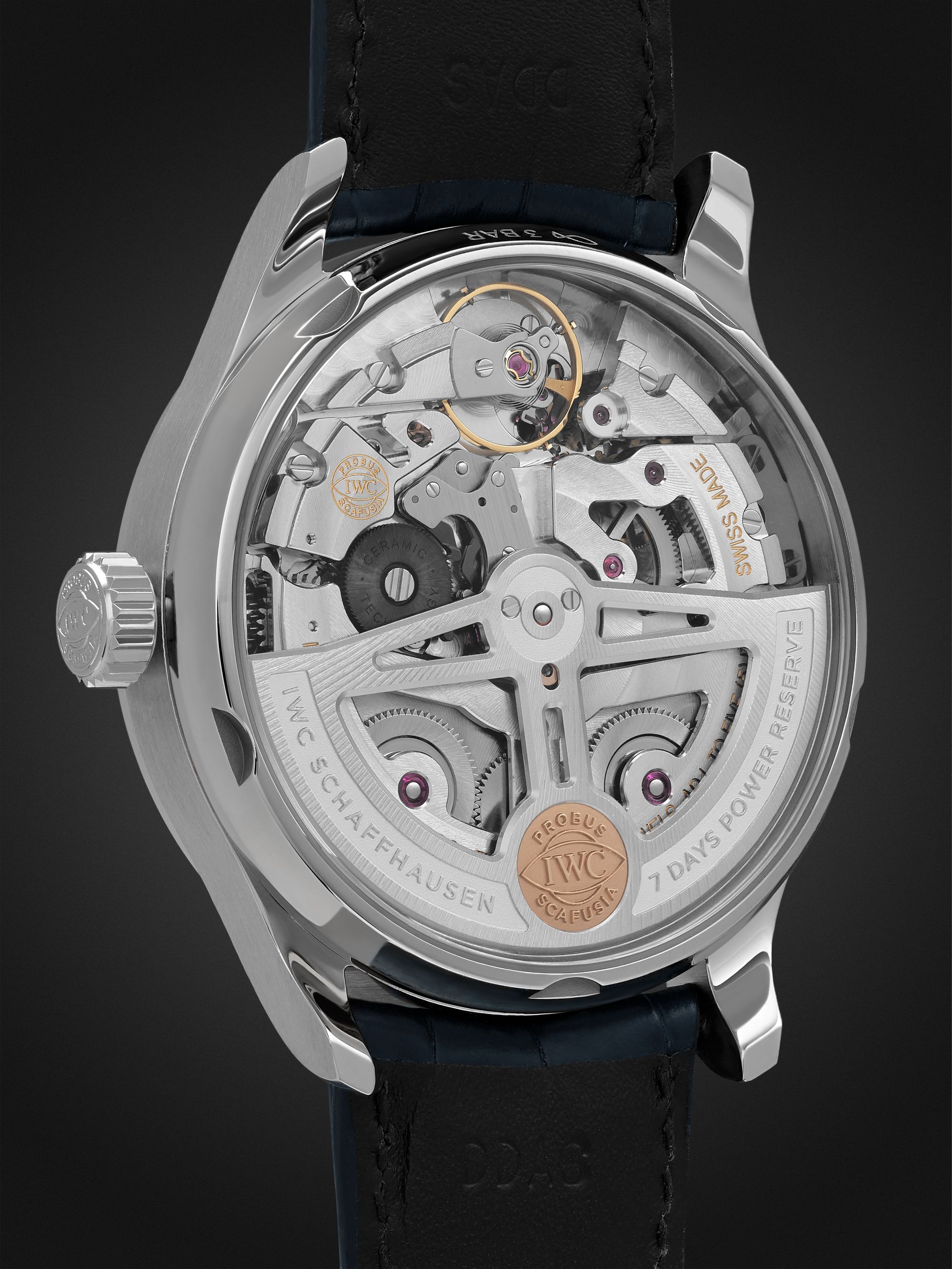 IWC SCHAFFHAUSEN Portugieser Automatic 42.3mm Stainless Steel and Alligator Watch, Ref. No. IW500715