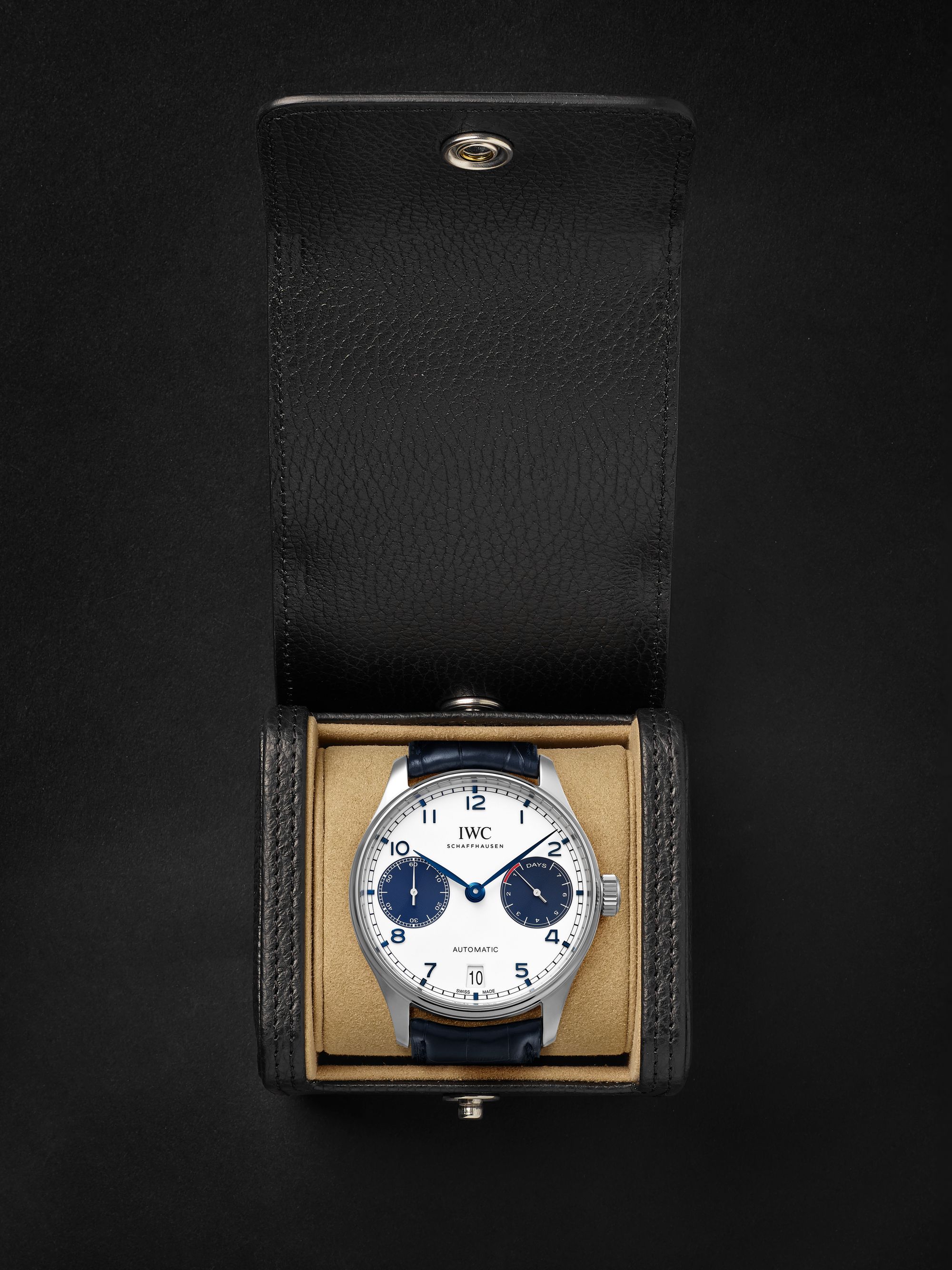 IWC SCHAFFHAUSEN Portugieser Automatic 42.3mm Stainless Steel and Alligator Watch, Ref. No. IW500715