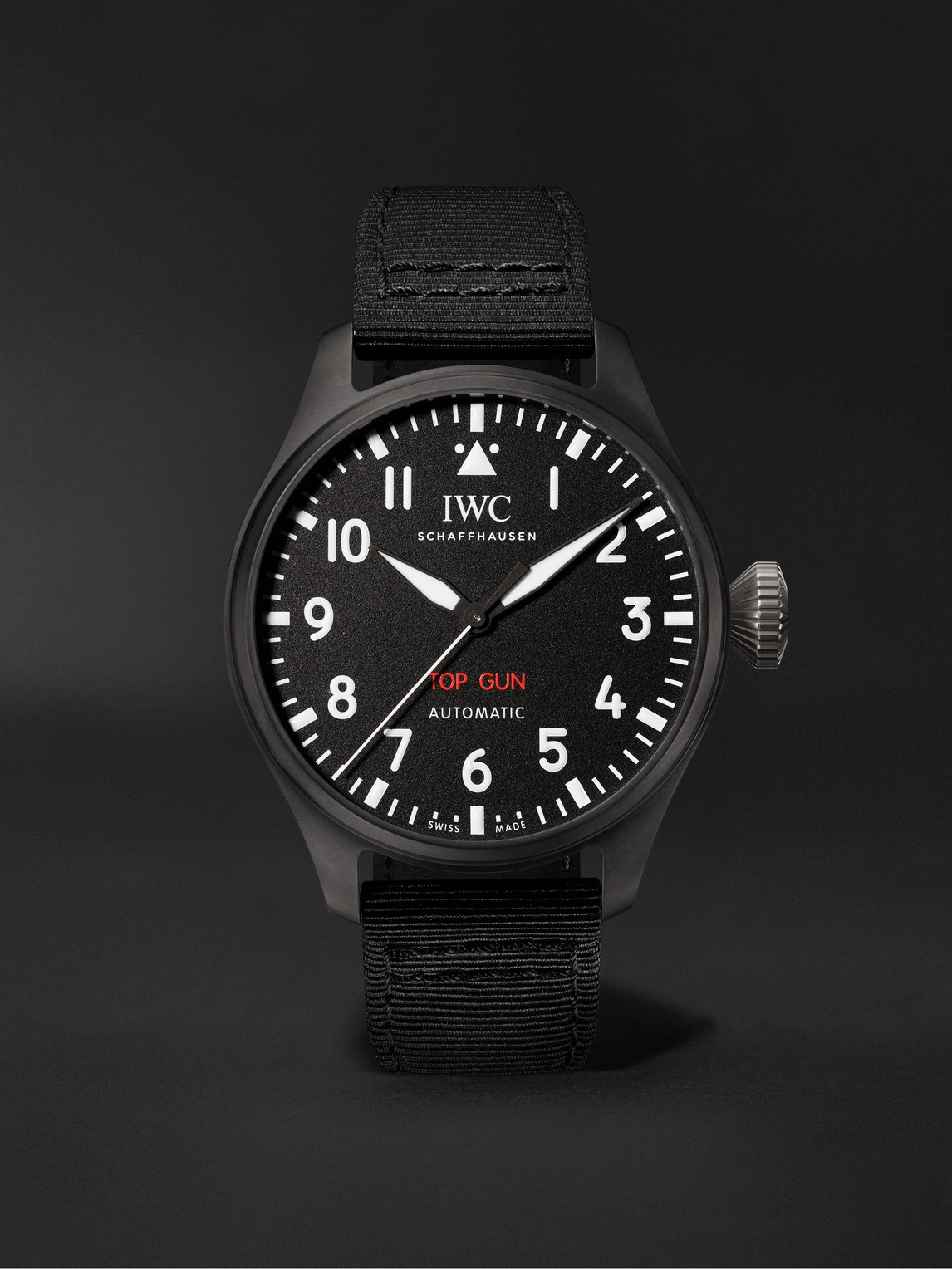 Iwc Schaffhausen Big Pilot's Top Gun Automatic 43.8mm Ceramic And Textile Watch, Ref. No. Iwiw329801 In Black