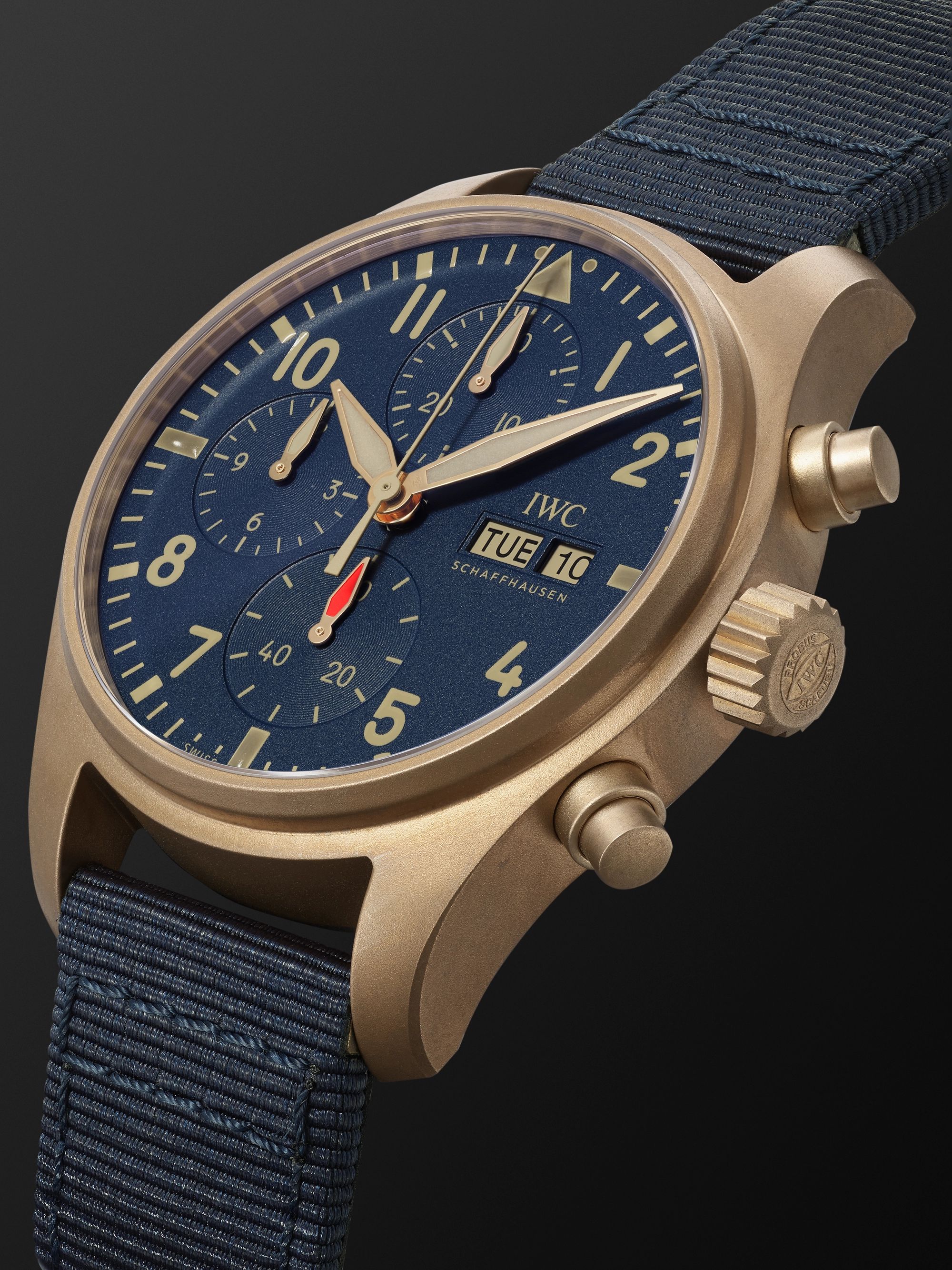 IWC SCHAFFHAUSEN Pilot's Automatic Chronograph 41mm Bronze and Textile Watch, Ref. No. IW388109