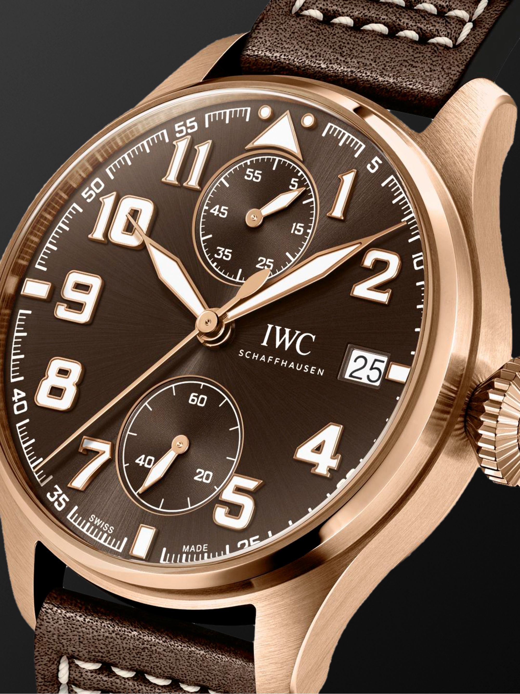 IWC SCHAFFHAUSEN Big Pilot's Antoine de Saint Exupéry Limited-Edition Hand-Wound 46mm 18-Karat Red Gold and Leather Watch, Ref. No. IW515204