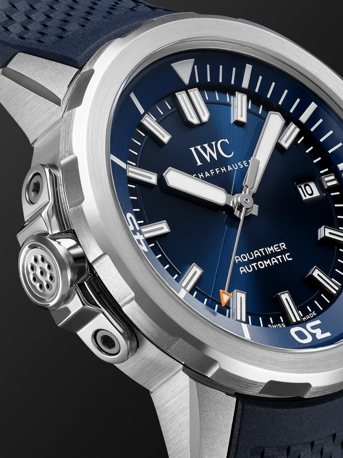 Shop Iwc Schaffhausen Aquatimer Expedition Jacques-yves Cousteau Automatic 42mm Stainless Steel And Rubber Watch, Ref. No. In Blue