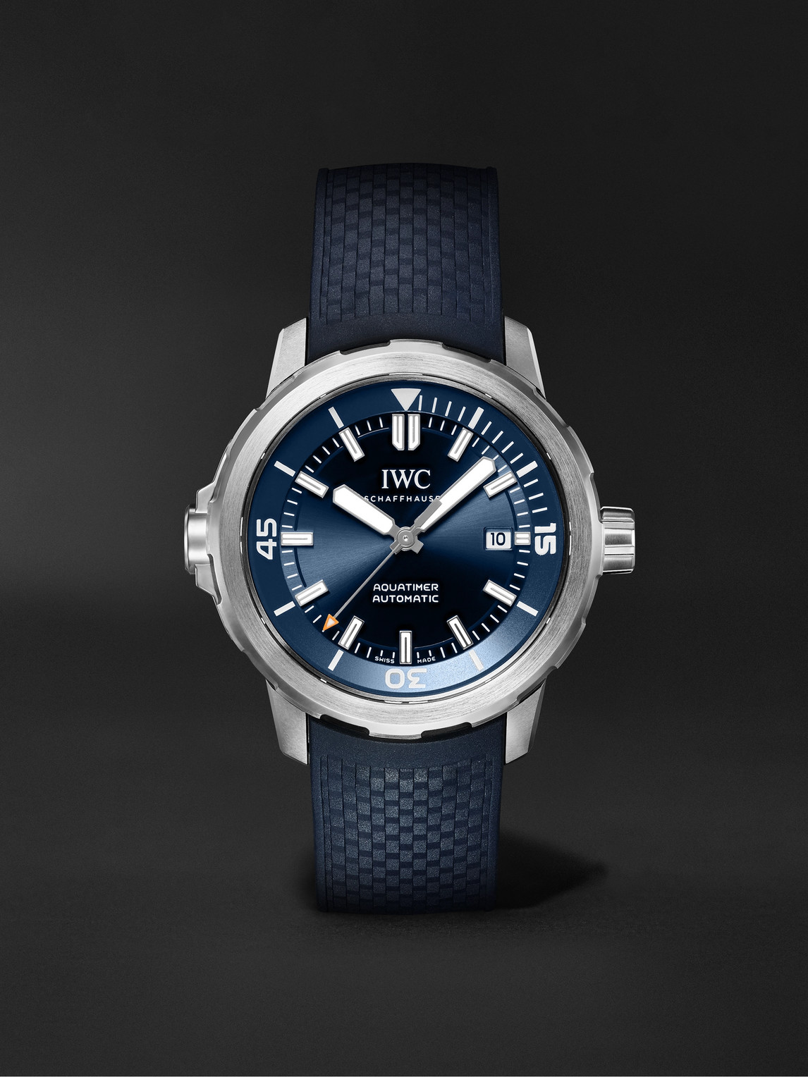 Iwc Schaffhausen Aquatimer Expedition Jacques-yves Cousteau Automatic 42mm Stainless Steel And Rubber Watch, Ref. No. In Blue
