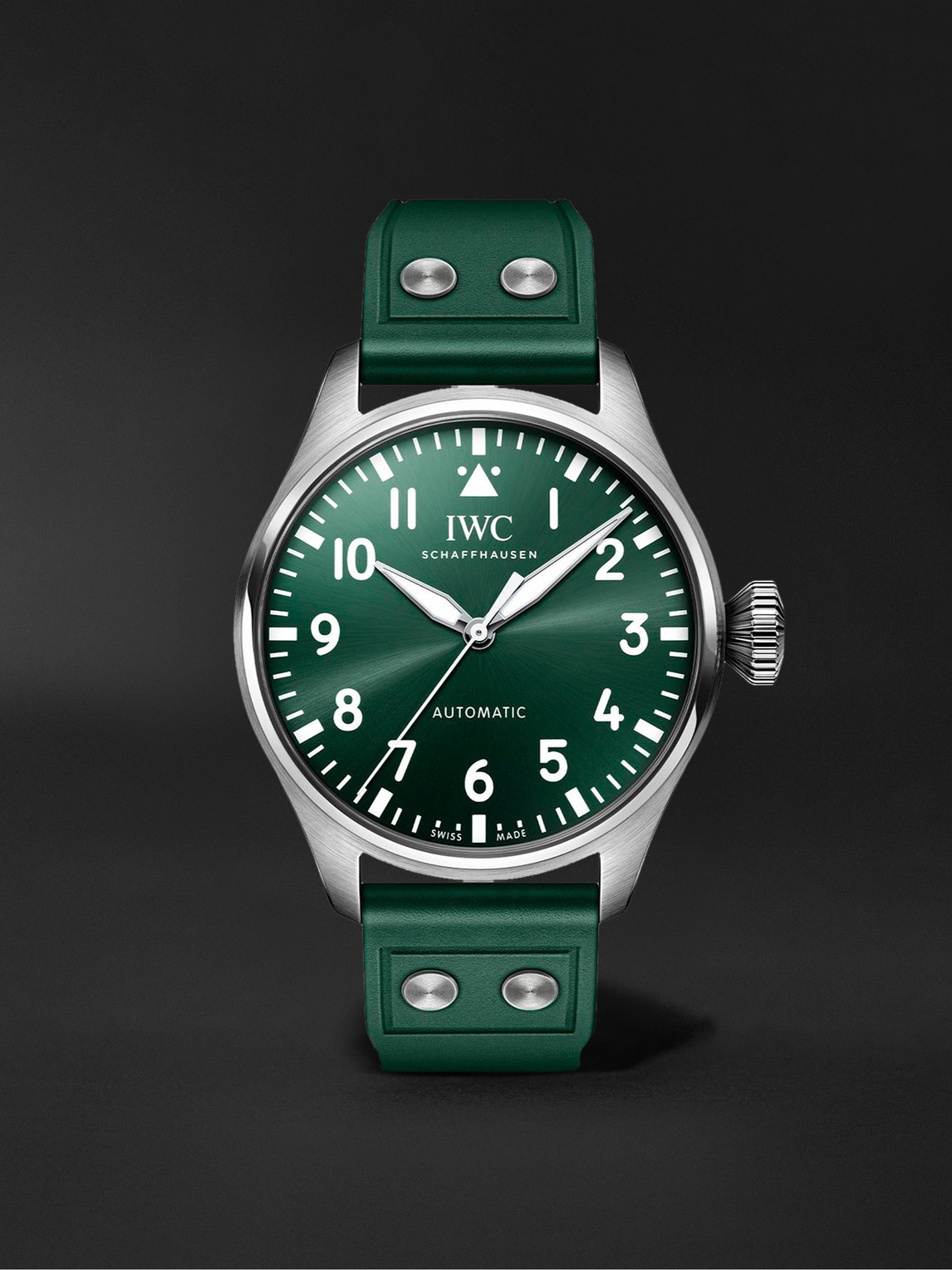 Iwc Schaffhausen Big Pilot's Automatic 43mm Stainless Steel And Rubber Watch, Ref. No. Iw329306 In Green