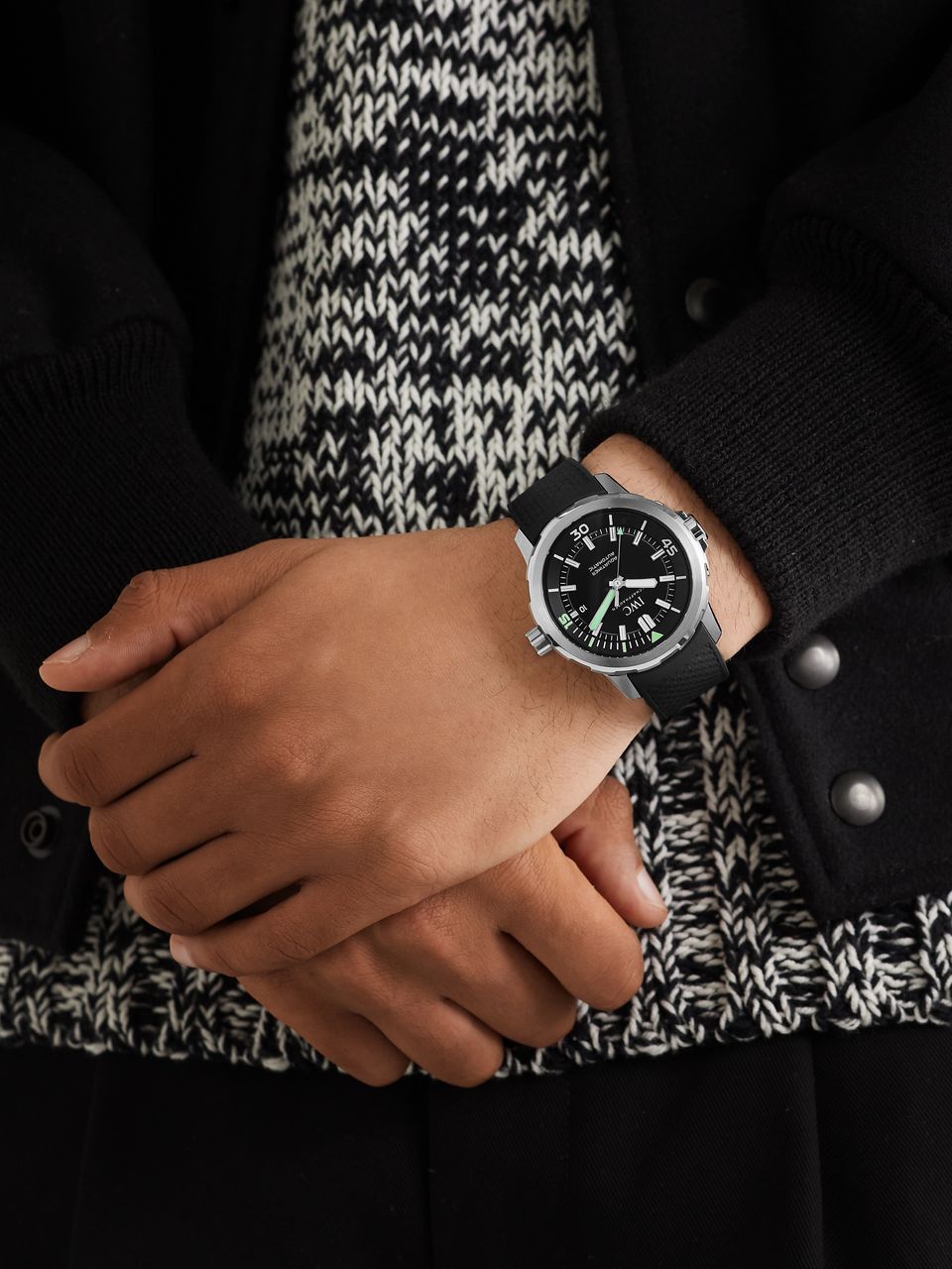 IWC SCHAFFHAUSEN Aquatimer Automatic 42mm Stainless Steel and Rubber ...
